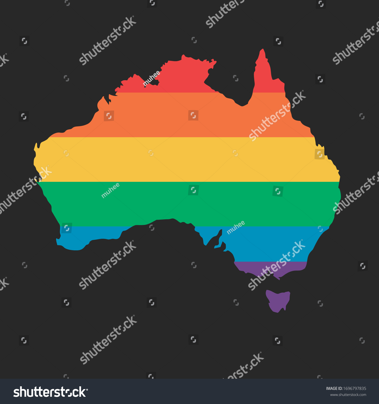 World Vector Map Rainbow Flag Stock Vector (Royalty Free) 1696797835 ...