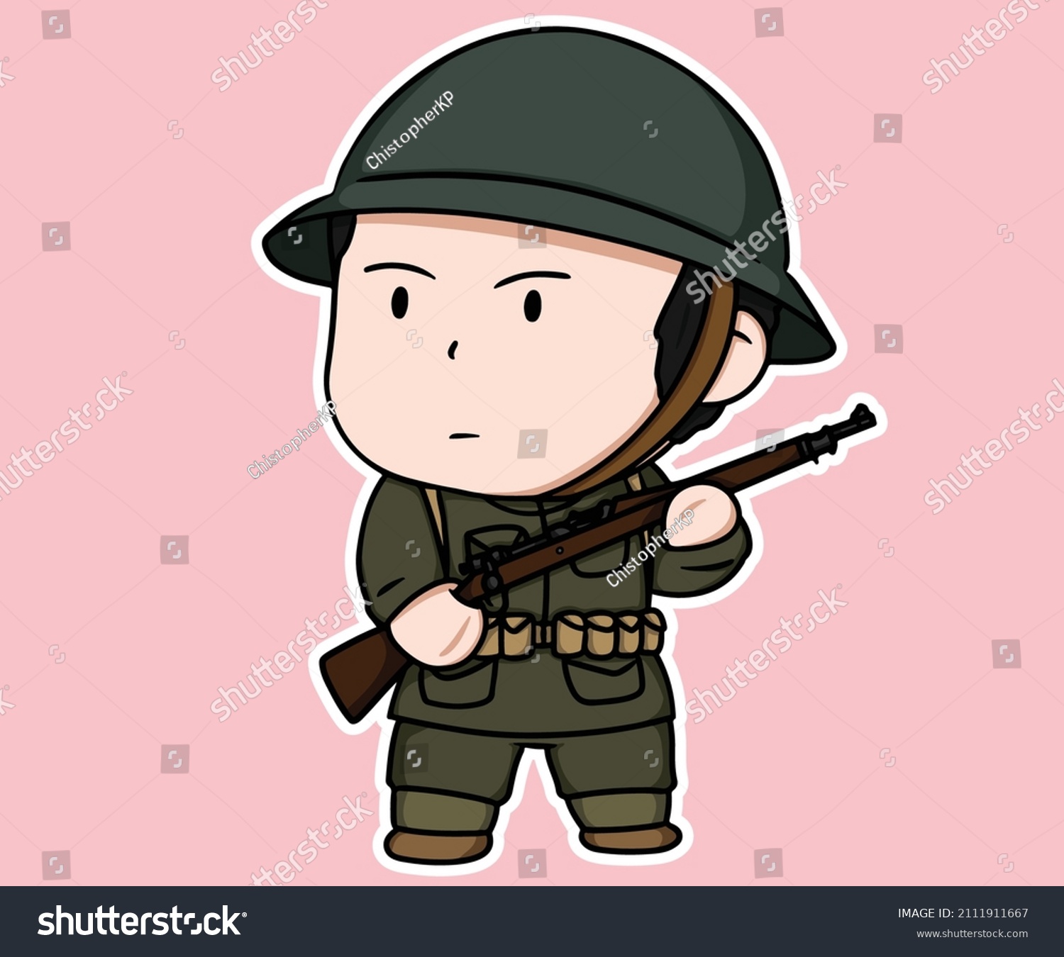 World War One Infantry Stand Bolt Stock Vector (Royalty Free) 2111911667