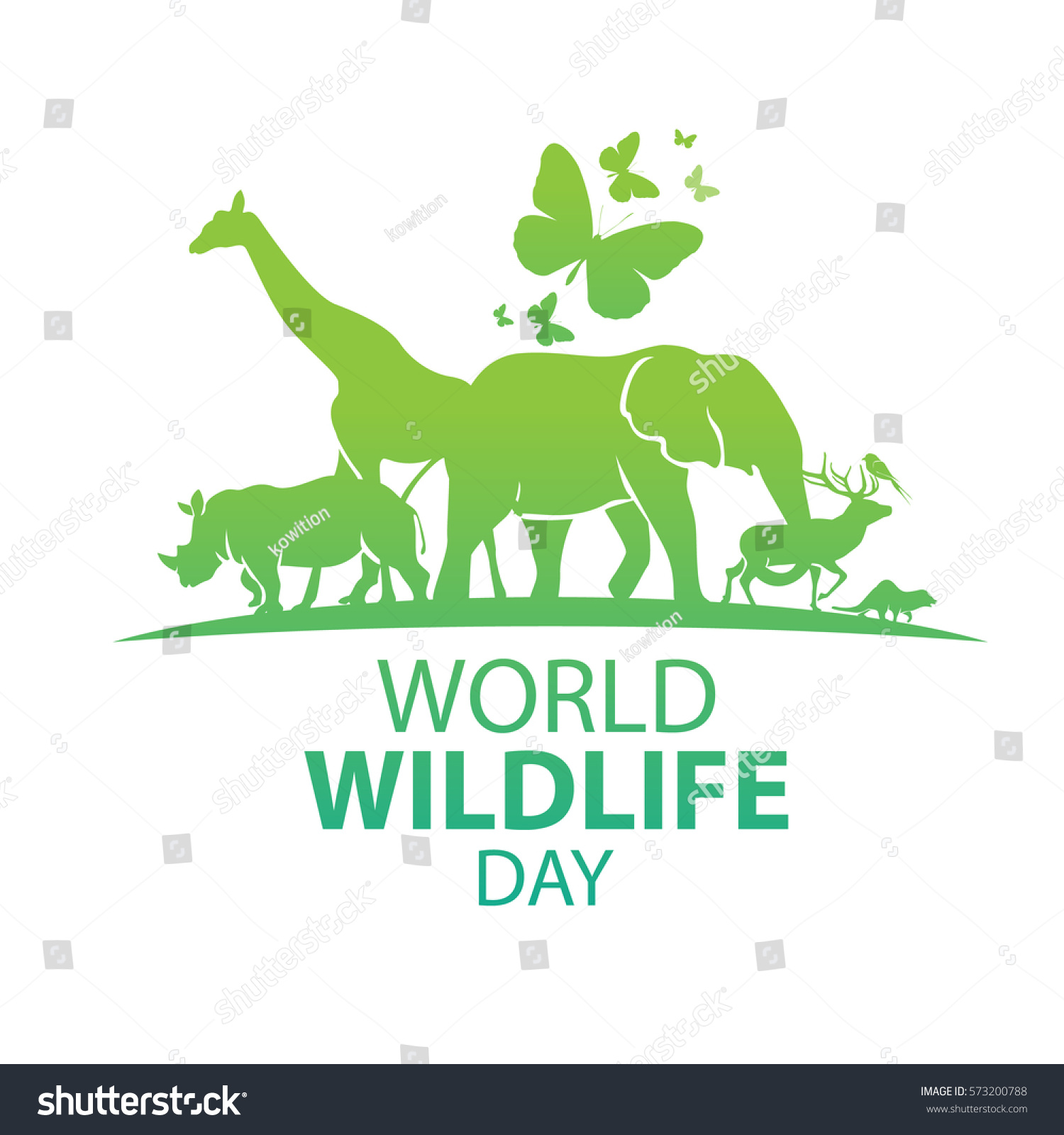 World Wildlife Day March 3 Stock Vector (Royalty Free) 573200788