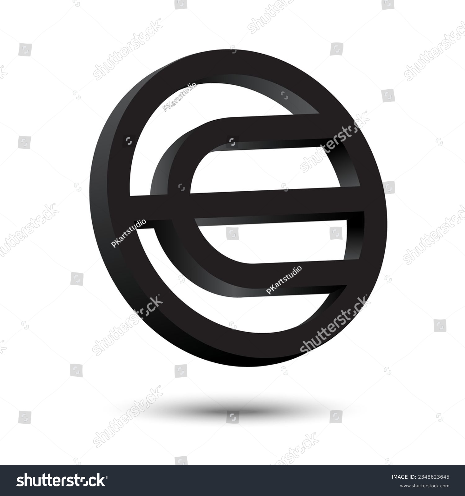 SVG of Worldcoin, WLD crypto currency 3D logo vector illustration design with shadow isolated on white background .Worldcoin Token (WLD) icon banner 3D design concept for website. svg