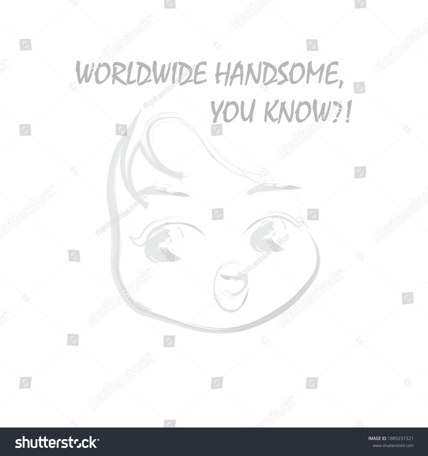 SVG of worldwide handsome cute boy sketch svg