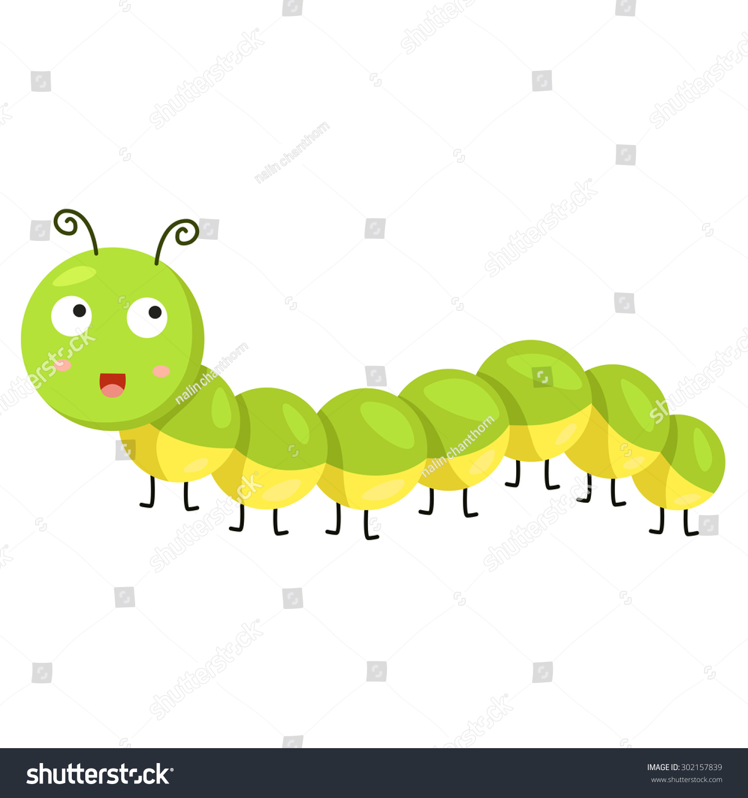 Worm Cute Stock Vector (Royalty Free) 302157839