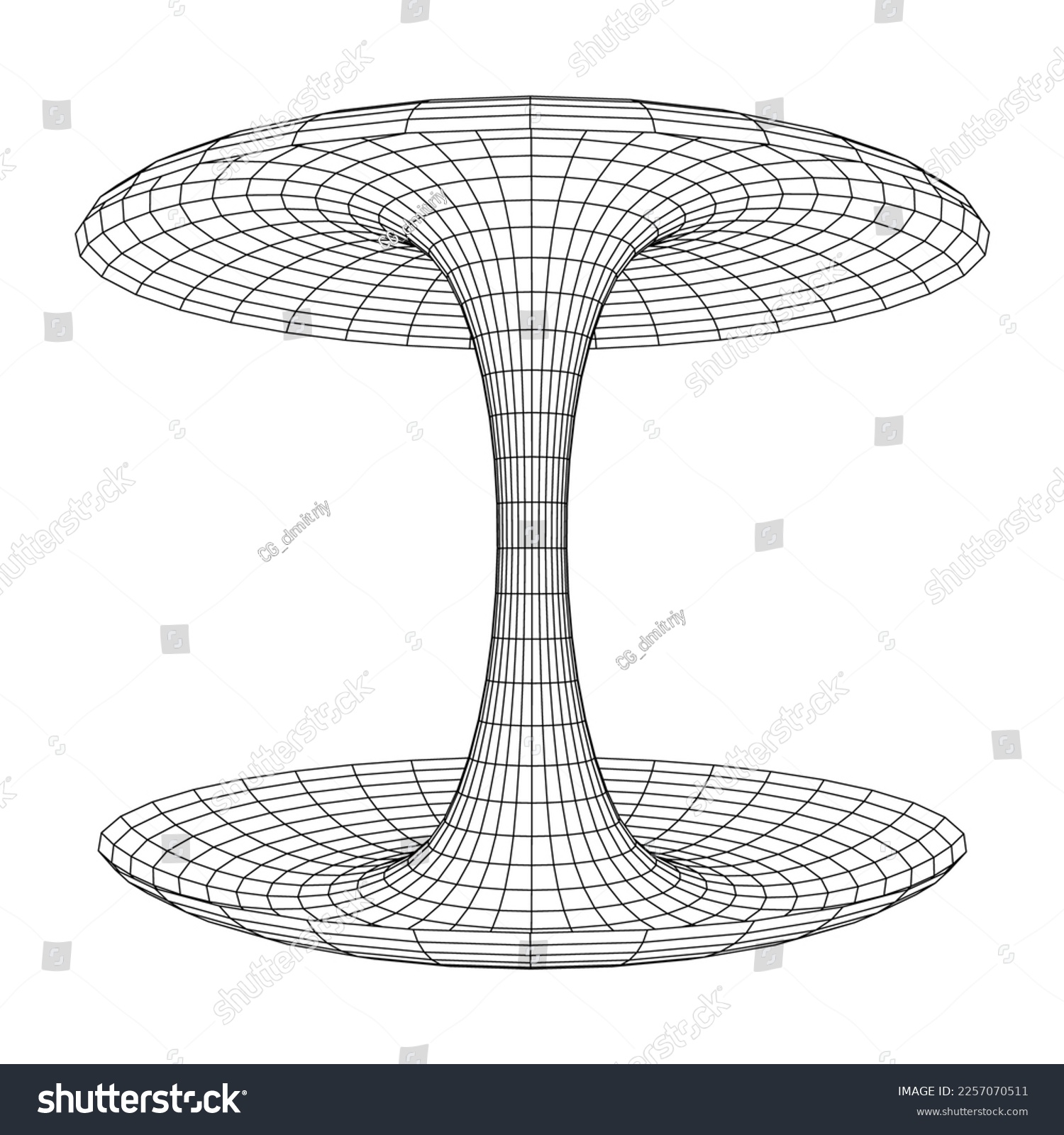 black wireframe wormhole abstract design clip art preview