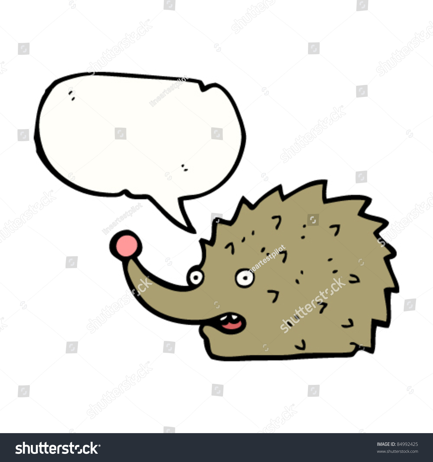 Worried Cartoon Hedgehog Stock Vector (Royalty Free) 84992425