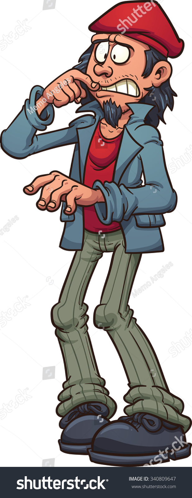 Worried Cartoon Man Vector Clip Art Stock Vector 340809647 - Shutterstock