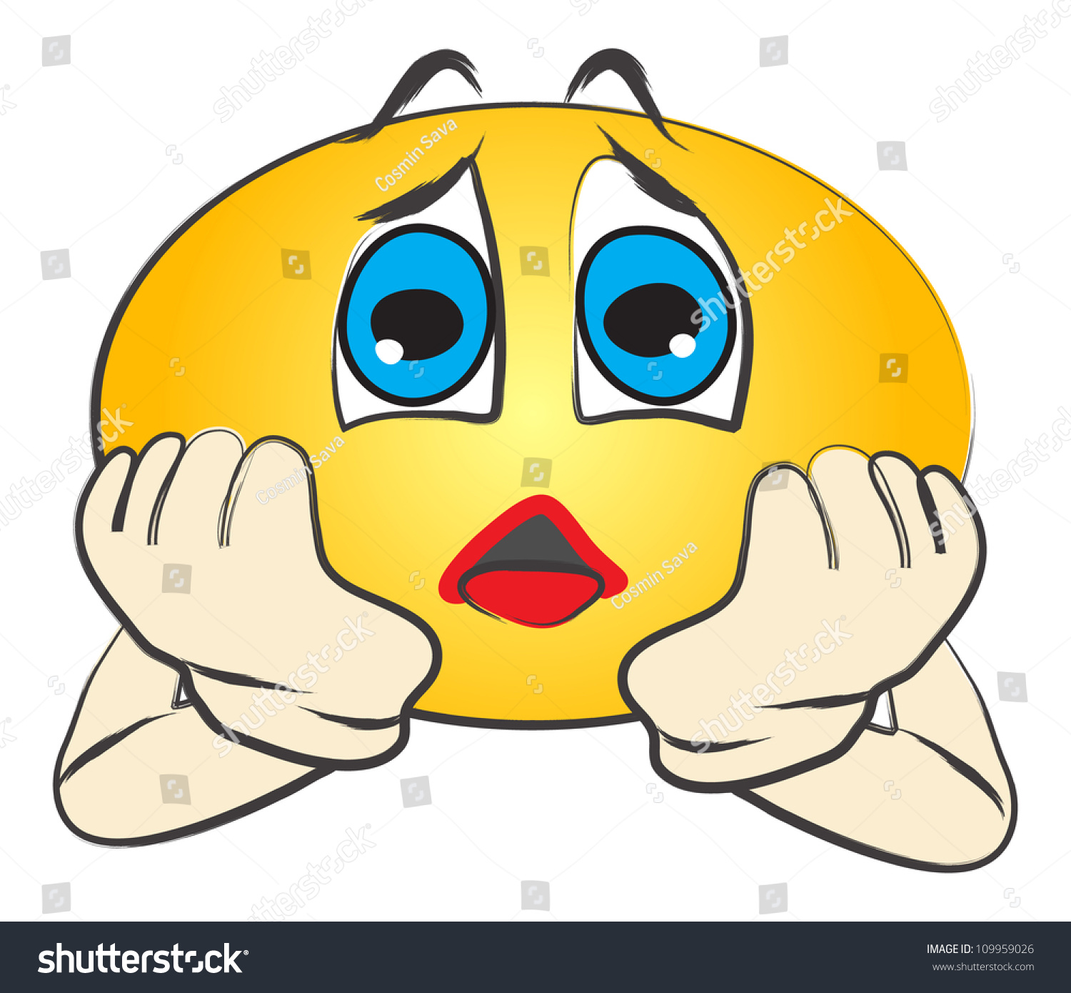 Worried Face Holding His Head Hands Stock Vector (Royalty Free) 109959026