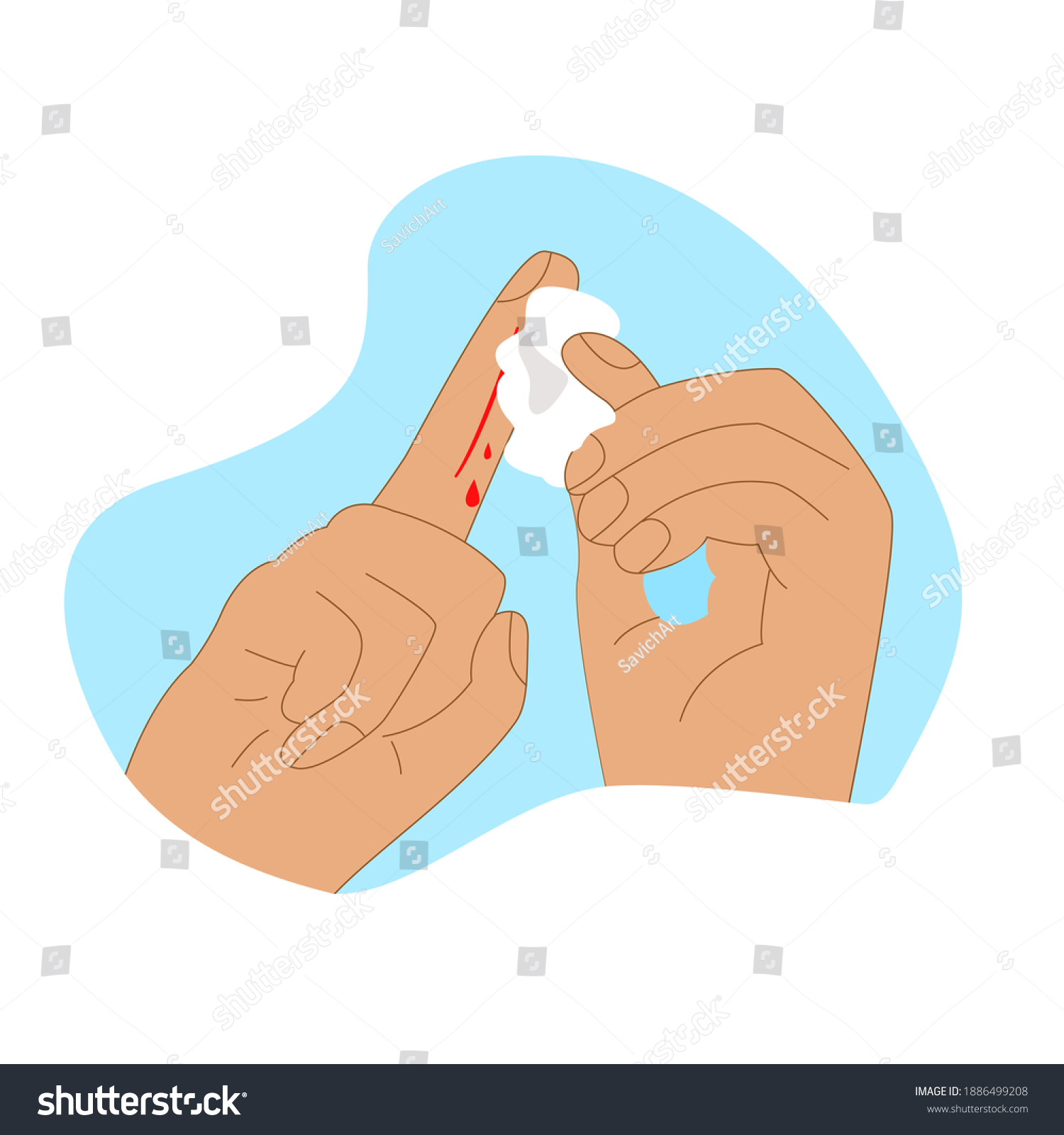 Wound Treatment Cotton Wool First Aid Stock Vector (Royalty Free ...