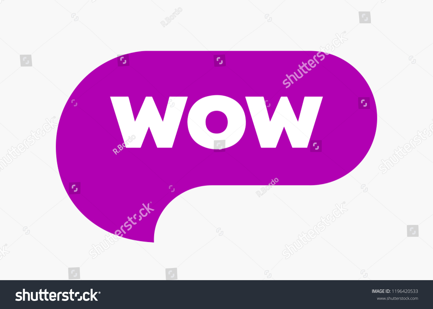 Wow Bubble Word Cool Wow Expression Stock Vector Royalty Free