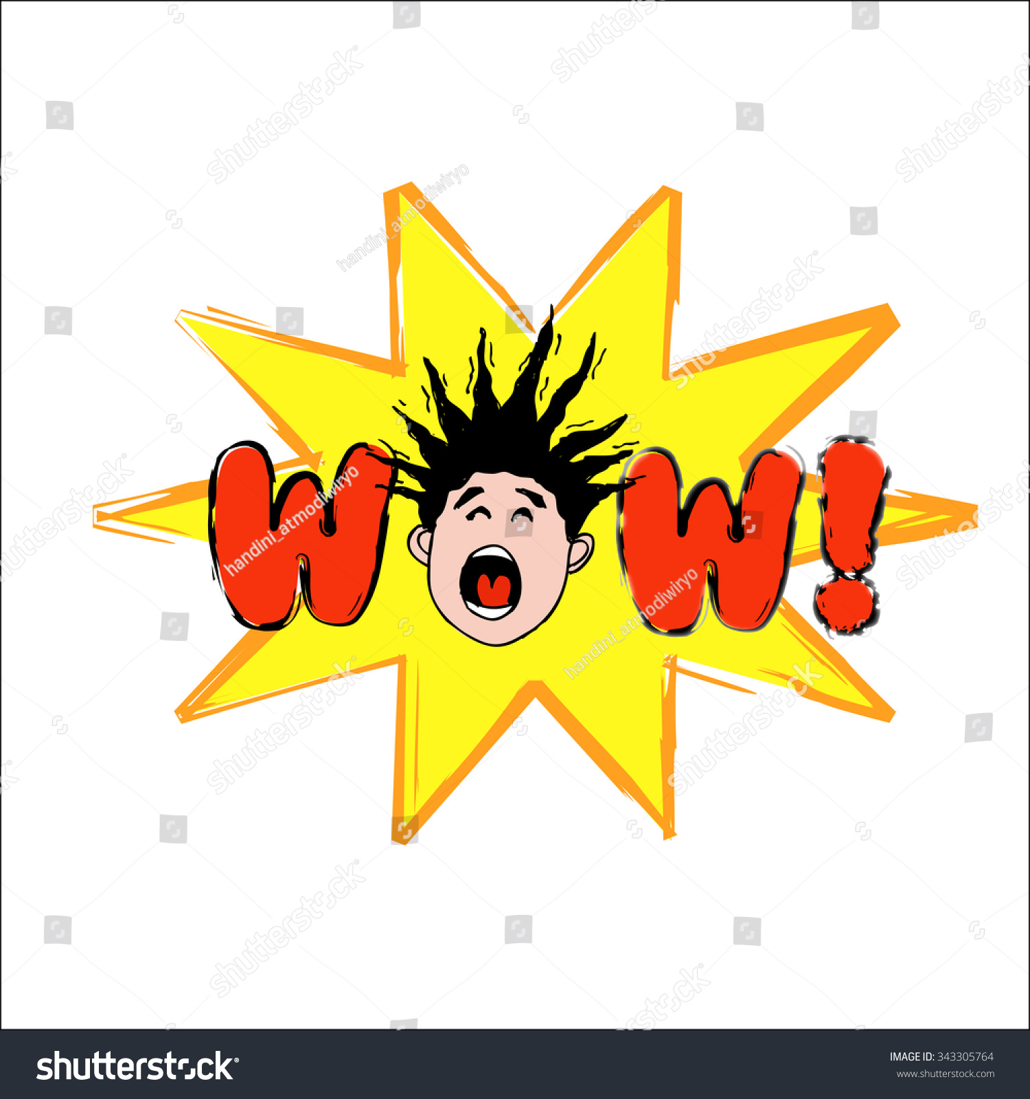 Wow Comic Speech Face Cartoon Stock Vector Illustration 343305764 Shutterstock