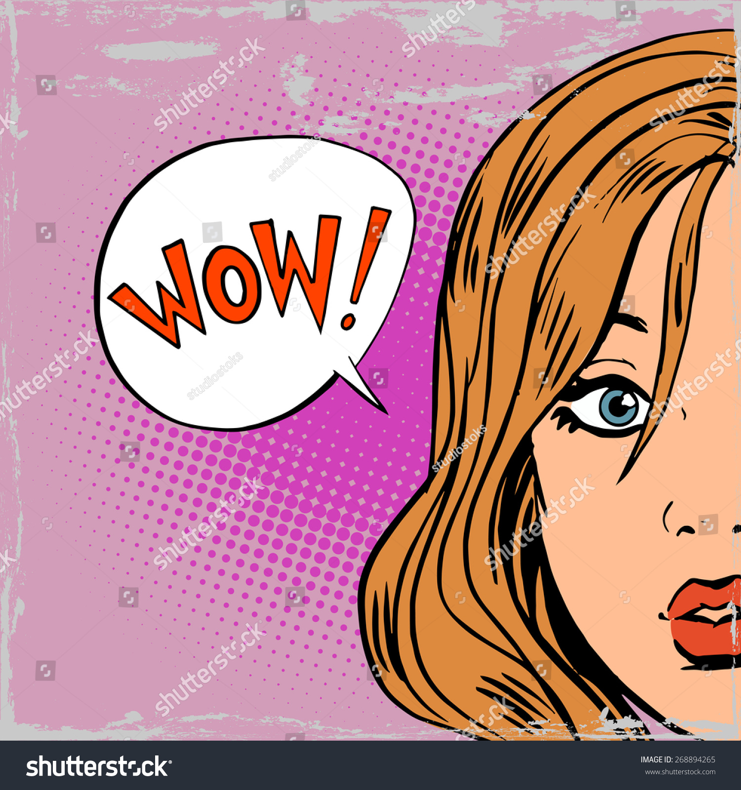 Wow Surprise Girls Pop Art Comics Stock Vector 268894265 - Shutterstock