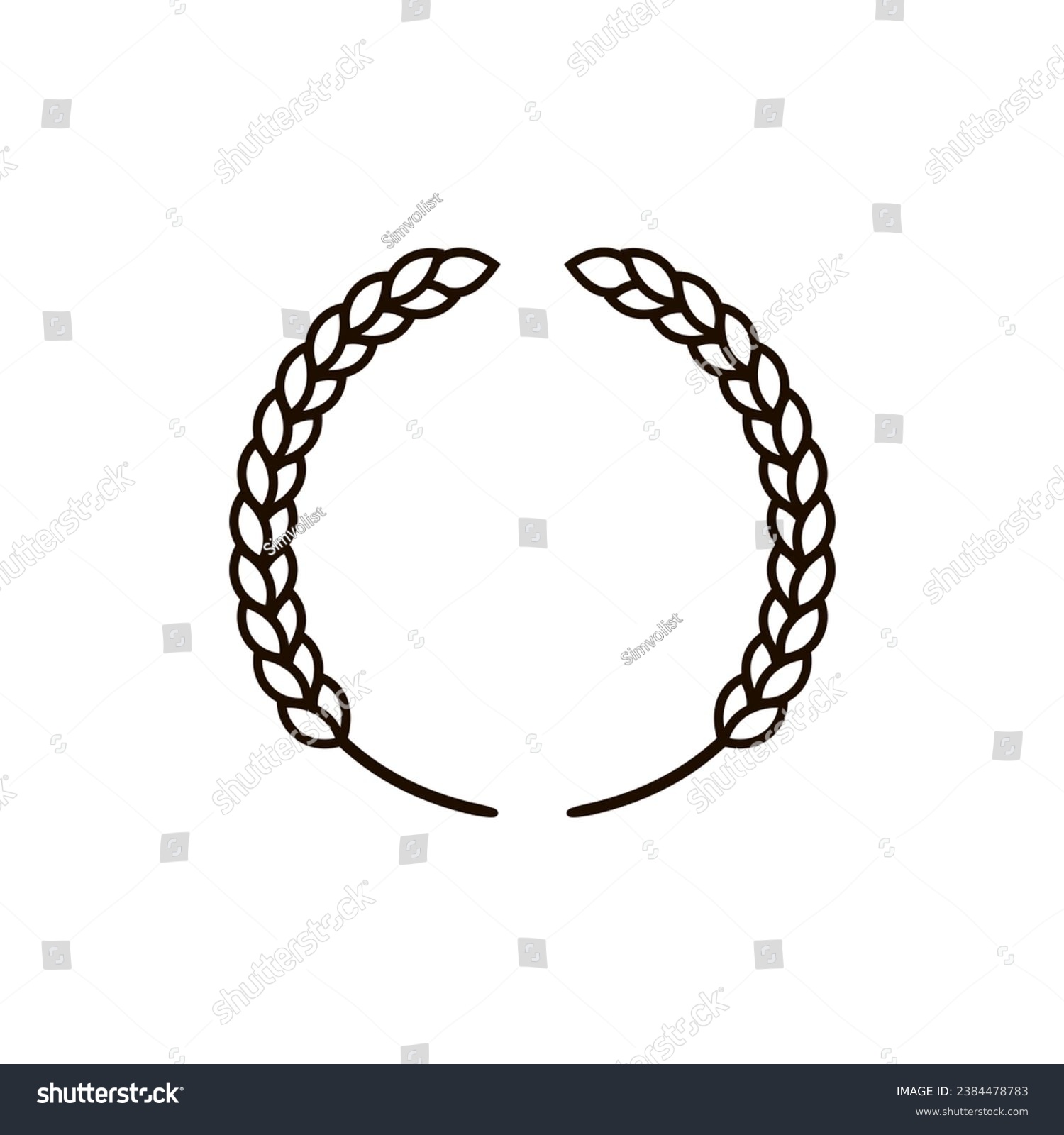 SVG of Wreath of wheat ears. Round frame of two wheat plants. svg