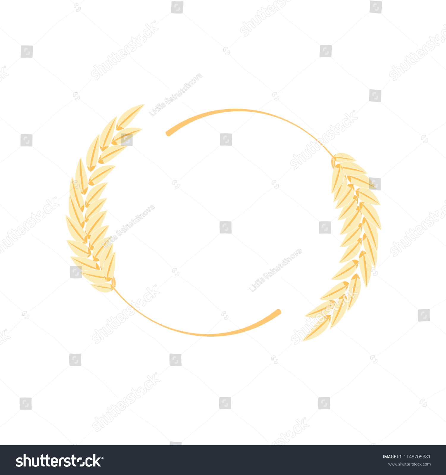 Wreath Wheat Vector Illustration Stock Vector Royalty Free Shutterstock