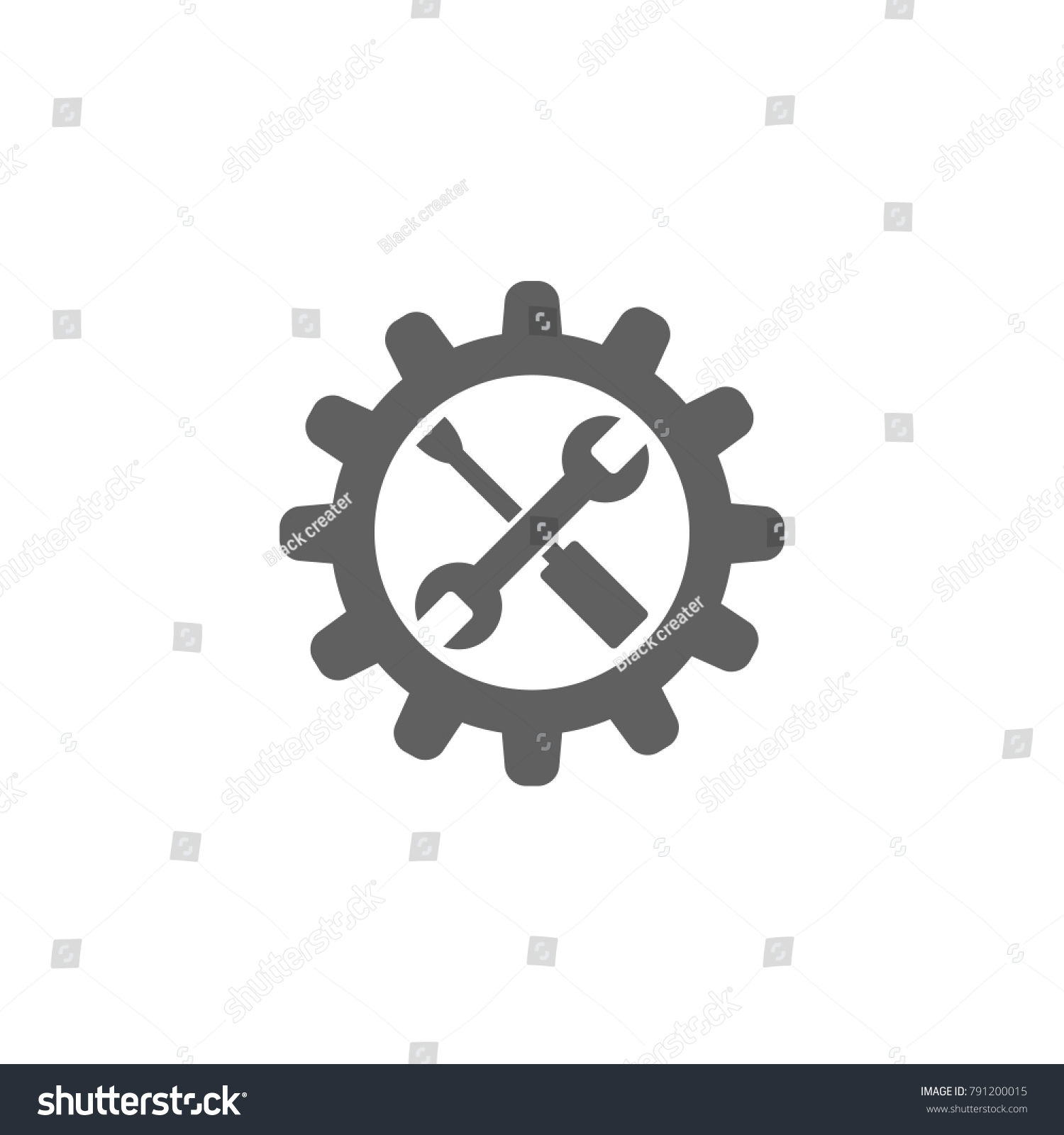 Wrench Gear Icon Vector Stock Vector (Royalty Free) 791200015