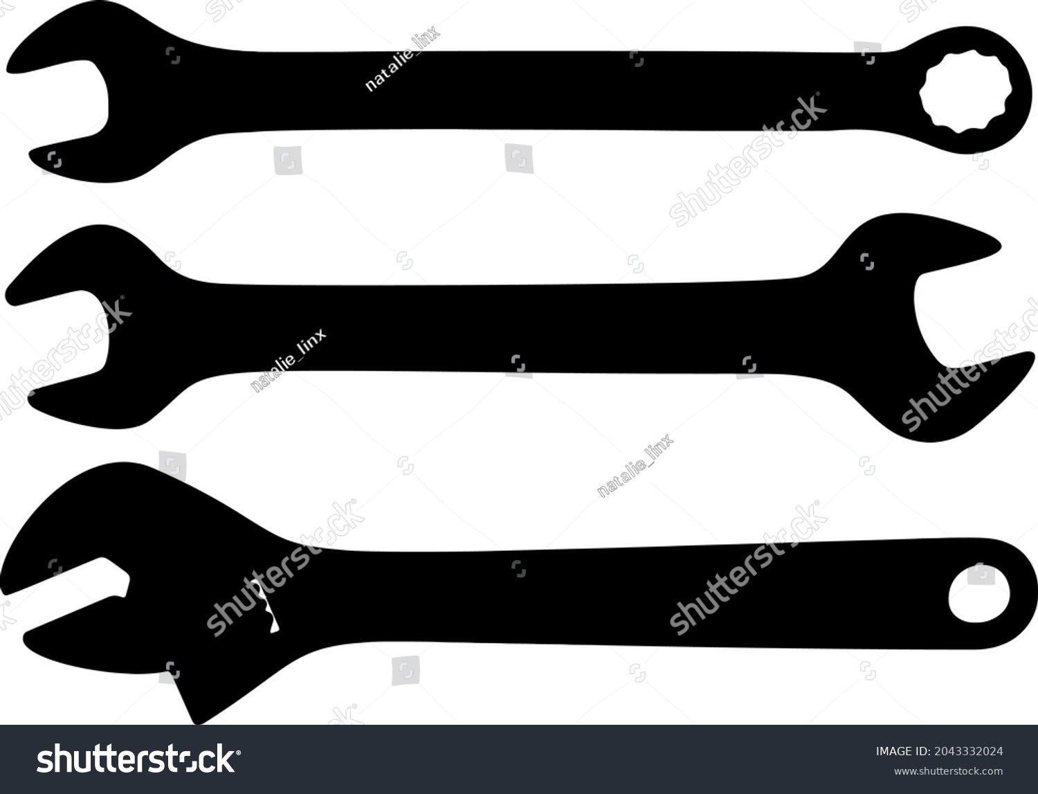 Wrenches Set Vector Image Stock Vector (Royalty Free) 2043332024