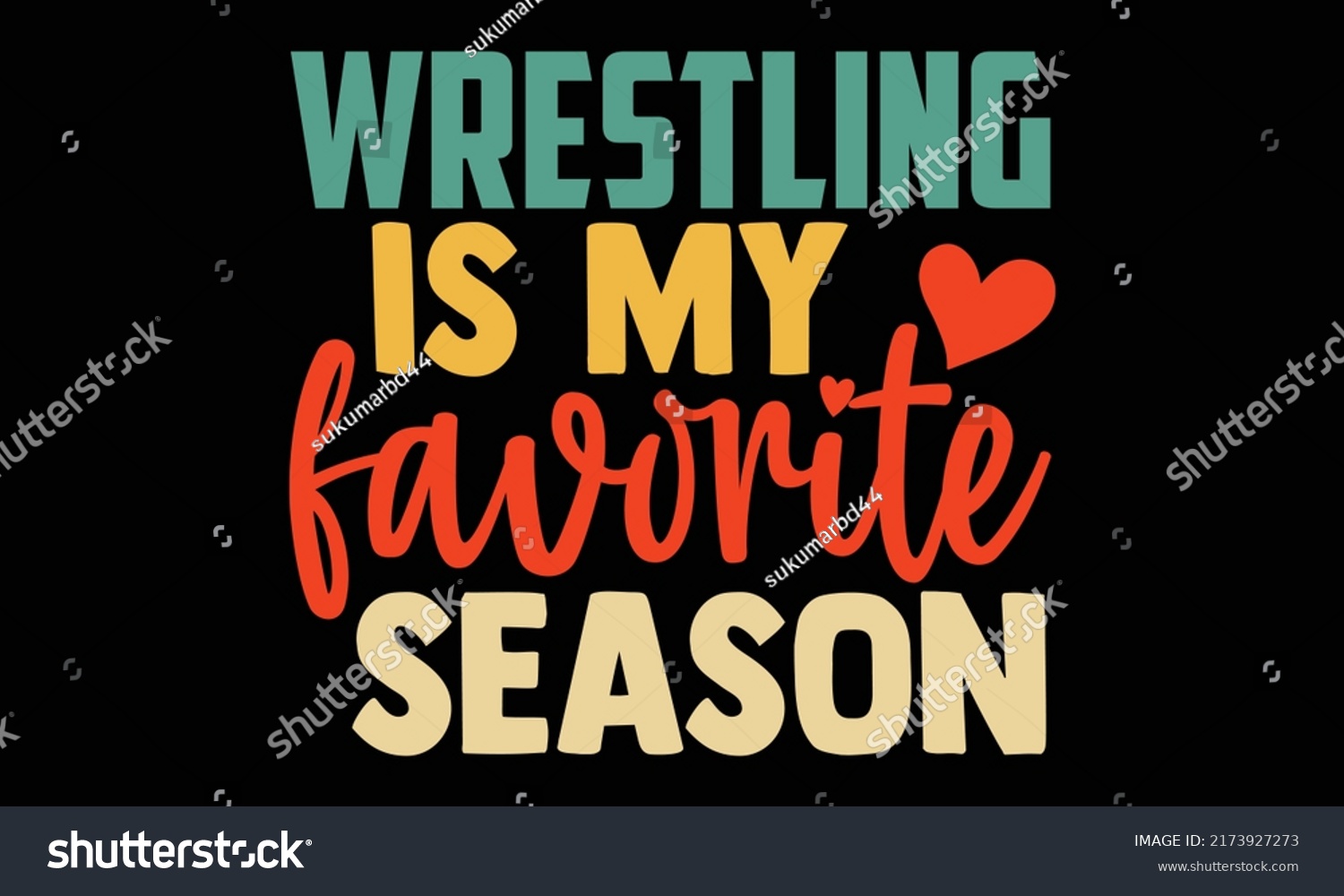 SVG of Wrestling is my favorite season - wrestling t shirts design, Hand drawn lettering phrase, Calligraphy t shirt design, Isolated on white background, svg Files for Cutting and Silhouette, EPS 10 svg