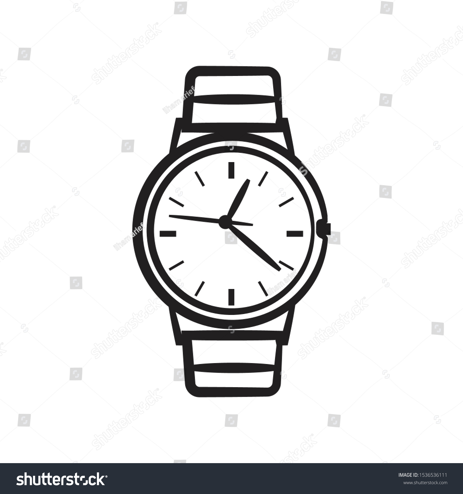 Wrist Watch Ic On Outline Style Stock Vector (Royalty Free) 1536536111 ...