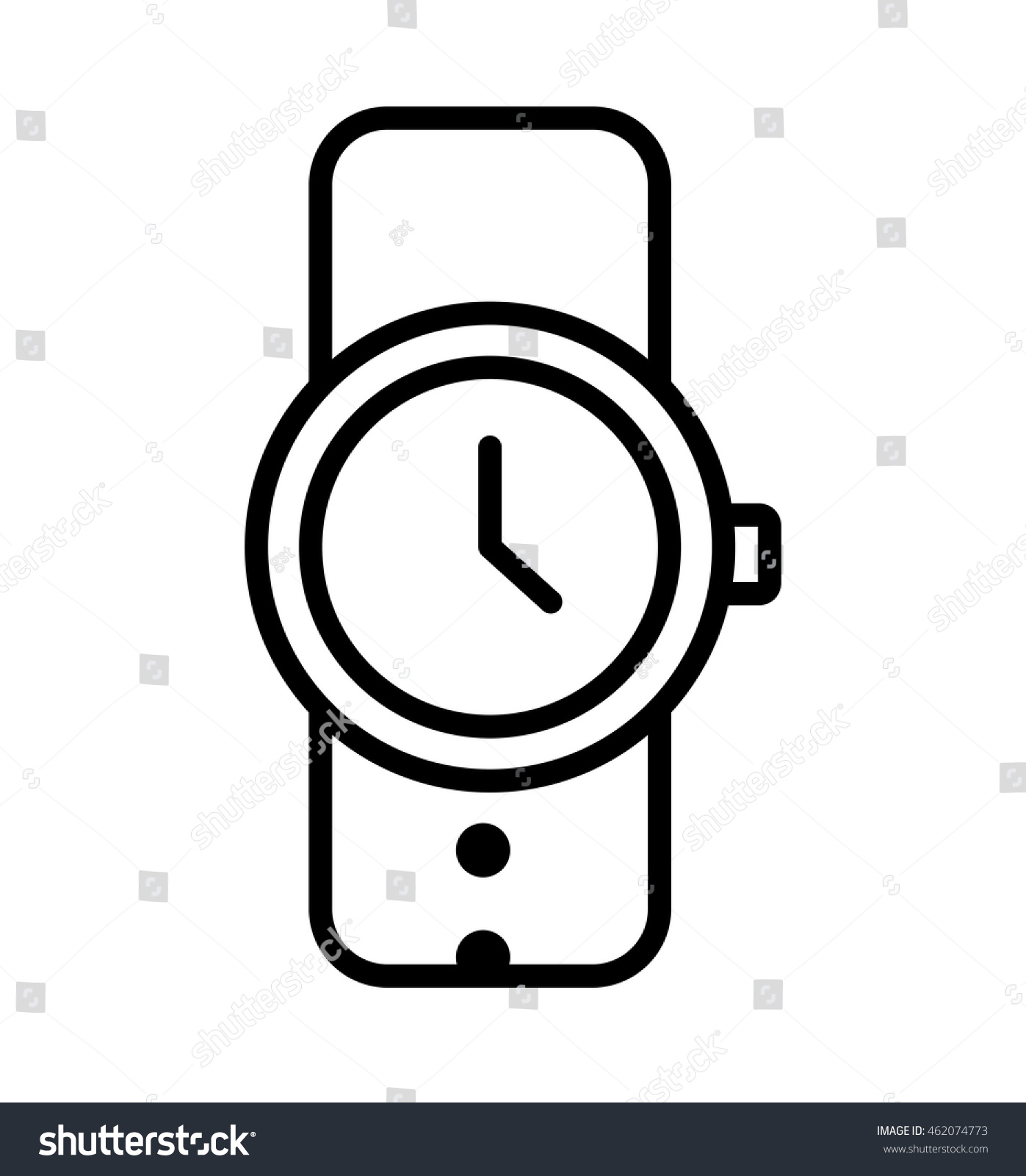 Wristwatch Clock Time Male Icon Vector Stock Vector (Royalty Free ...