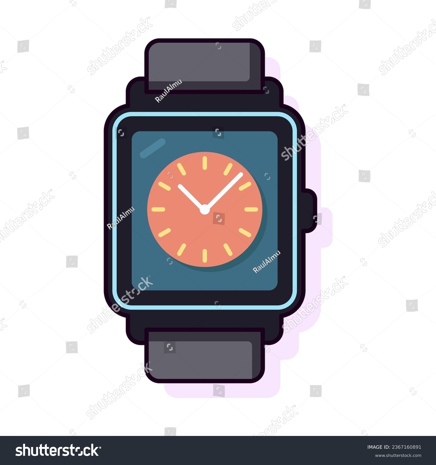 SVG of wristwatch, flat, illustration, time, clock, schedule, business, deadline, hour, minute, accessory, fashion, countdown, management, watch, icon, vector, isolated, wrist, modern, wristlet, dial, expens svg