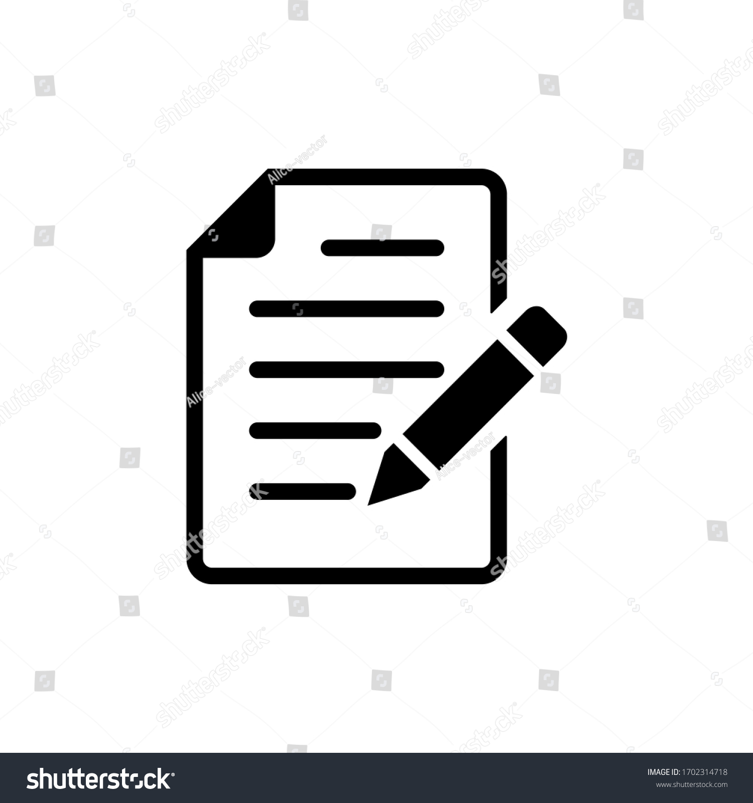 Write Icon Vector Document File Icon Stock Vector (Royalty Free