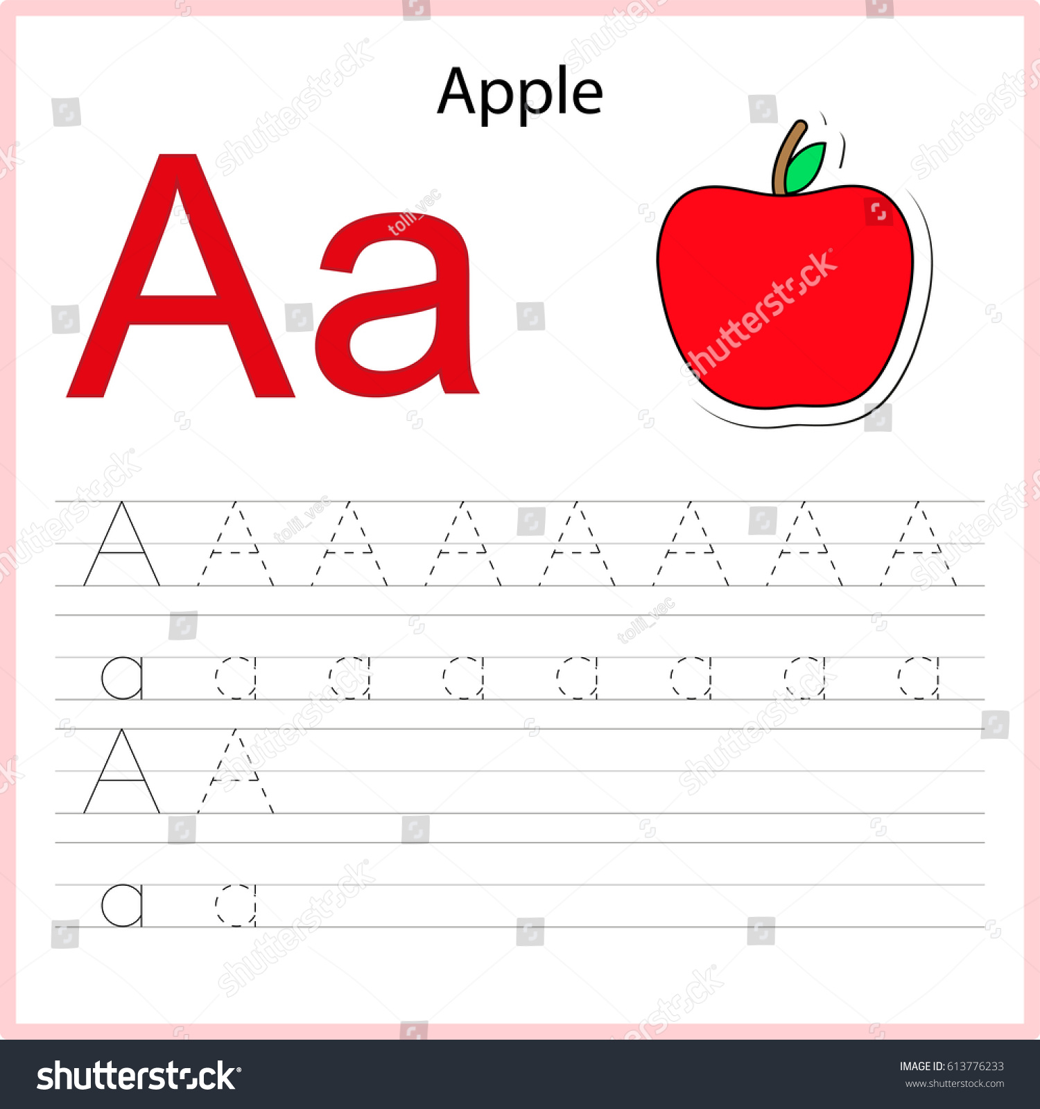 Writing Az Alphabet Exercises Game Kids Stock Vector Royalty Free