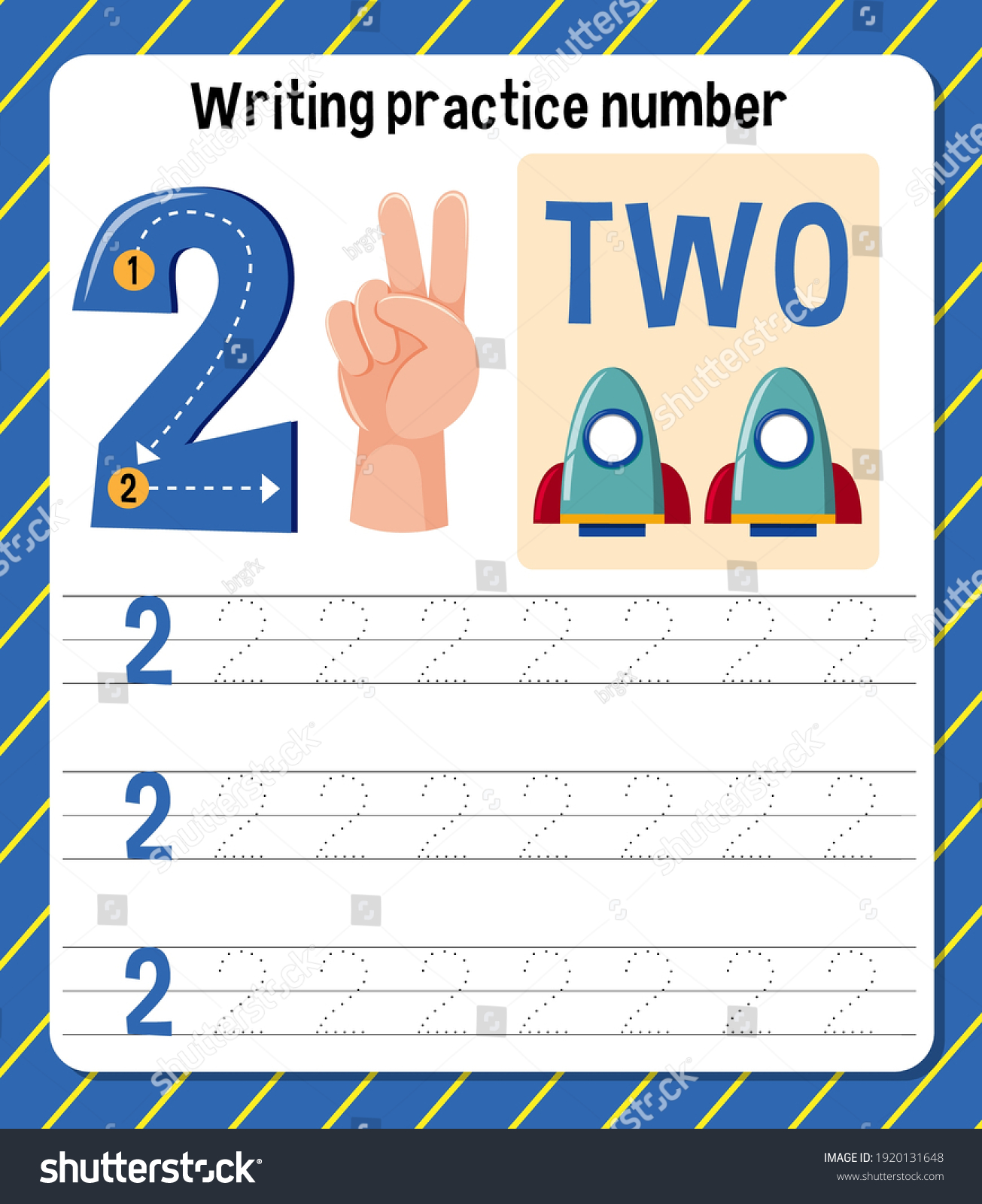 Writing Practice Number 2 Worksheet Illustration เวกเตอร สต อก ปลอด Writing Practice Number 2 Worksheet Illustration เวกเตอร สต อก ปลอด