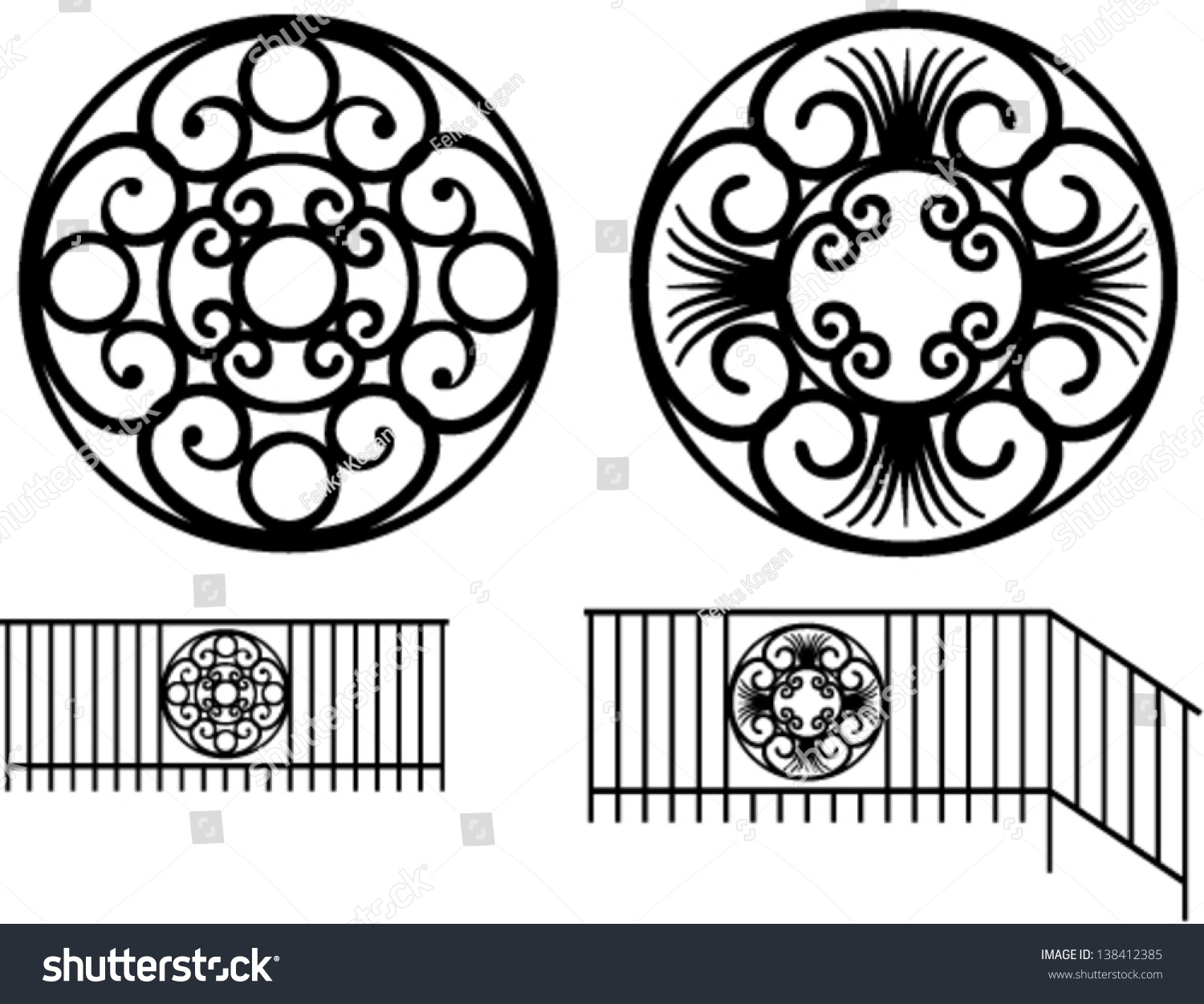 Wrought Iron Decoration In The Set Stock Vector 138412385 : Shutterstock