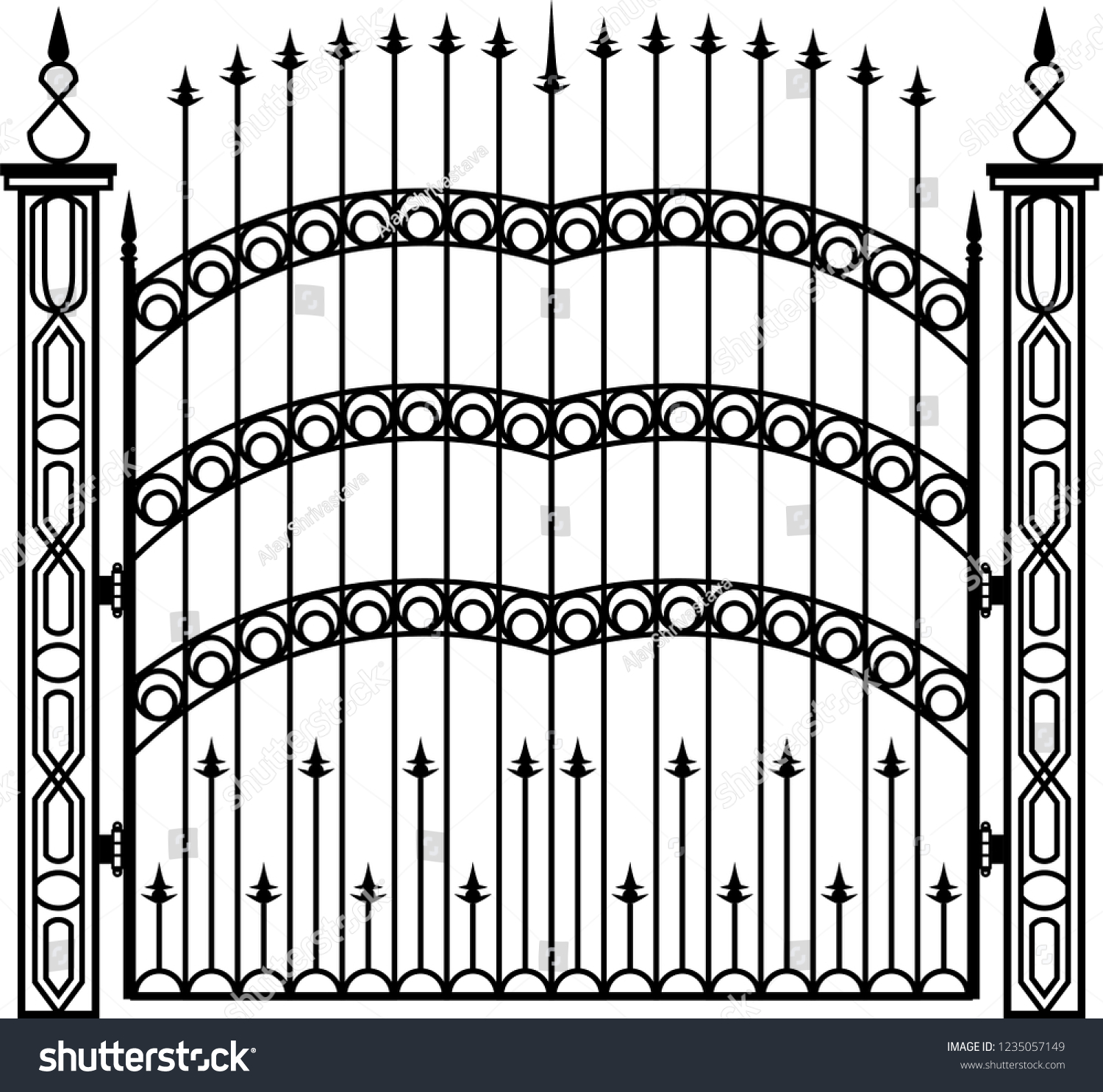 Wrought Iron Gate Ornamental Design Vector Stock Vector (Royalty Free ...