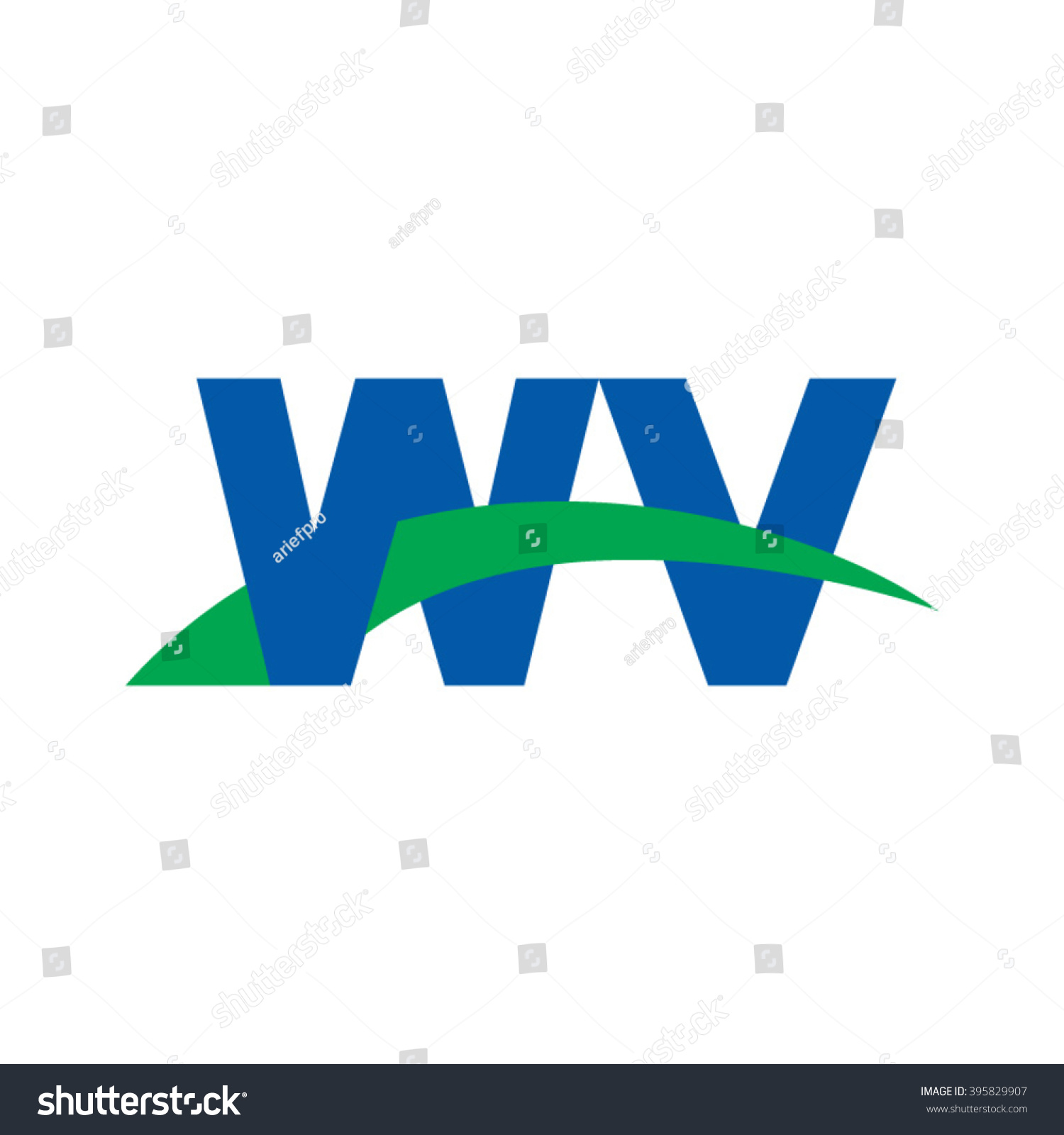 Wv Initial Overlapping Swoosh Letter Logo Stock Vector (Royalty Free ...