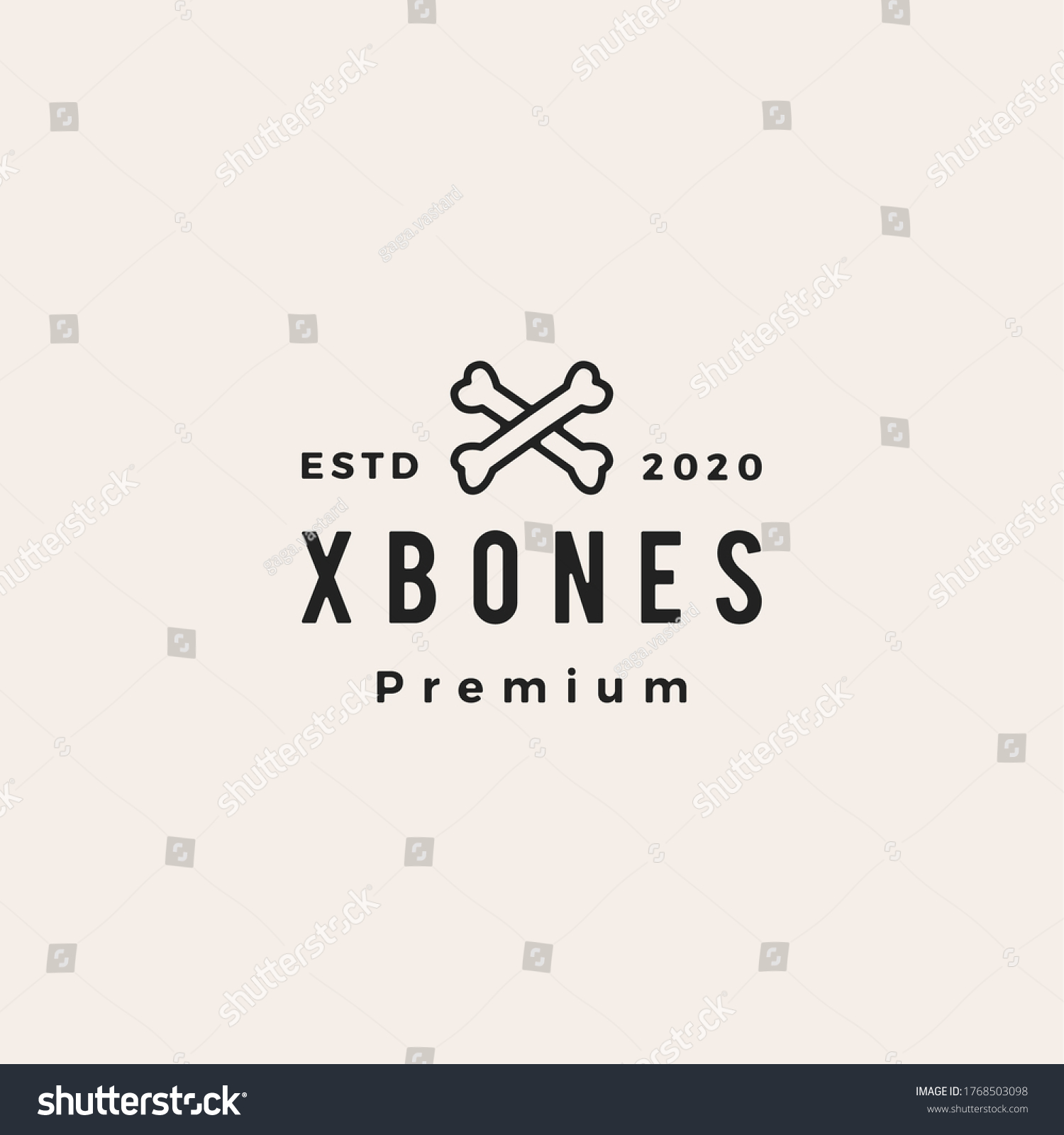 SVG of x  bone dog food hipster vintage logo vector icon illustration  svg
