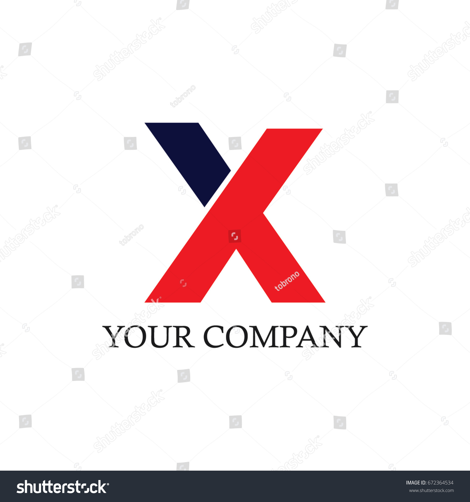 X Company Logo Vector Template Stock Vector (Royalty Free) 672364534