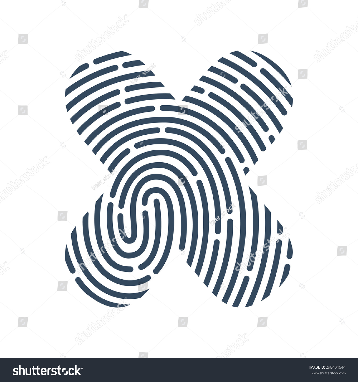 X Letter Line Logo Vector Fingerprint のベクター画像素材 ロイヤリティフリー