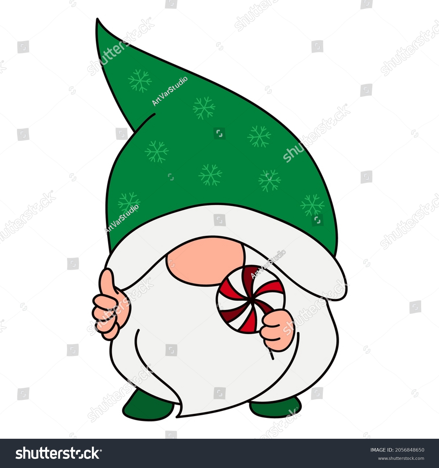 SVG of Xmas gnome vector illustration. Cartoon clipart Christmas gnome set for kids activity t shirt print, icon, logo, label, patch or sticker. Christmas character clipart. svg