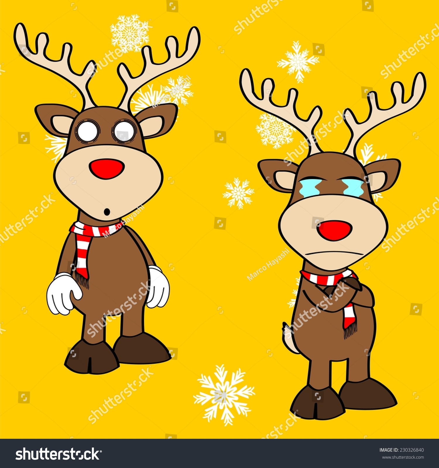 xmas reindeer cartoon expression set in vector format very easy to edit