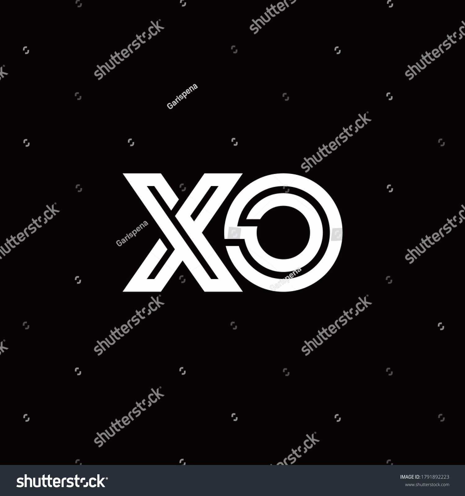 Xo Monogram Logo Abstract Line Design Stock Vector (Royalty Free