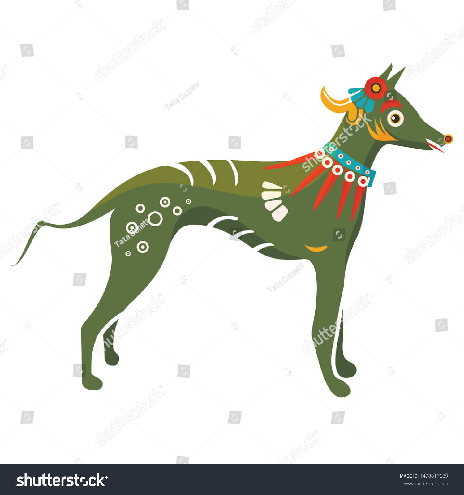 Xolotl Xoloitzcuintli Xolo Aztec Dog Isolated Stock Vector Royalty Free 1478817689