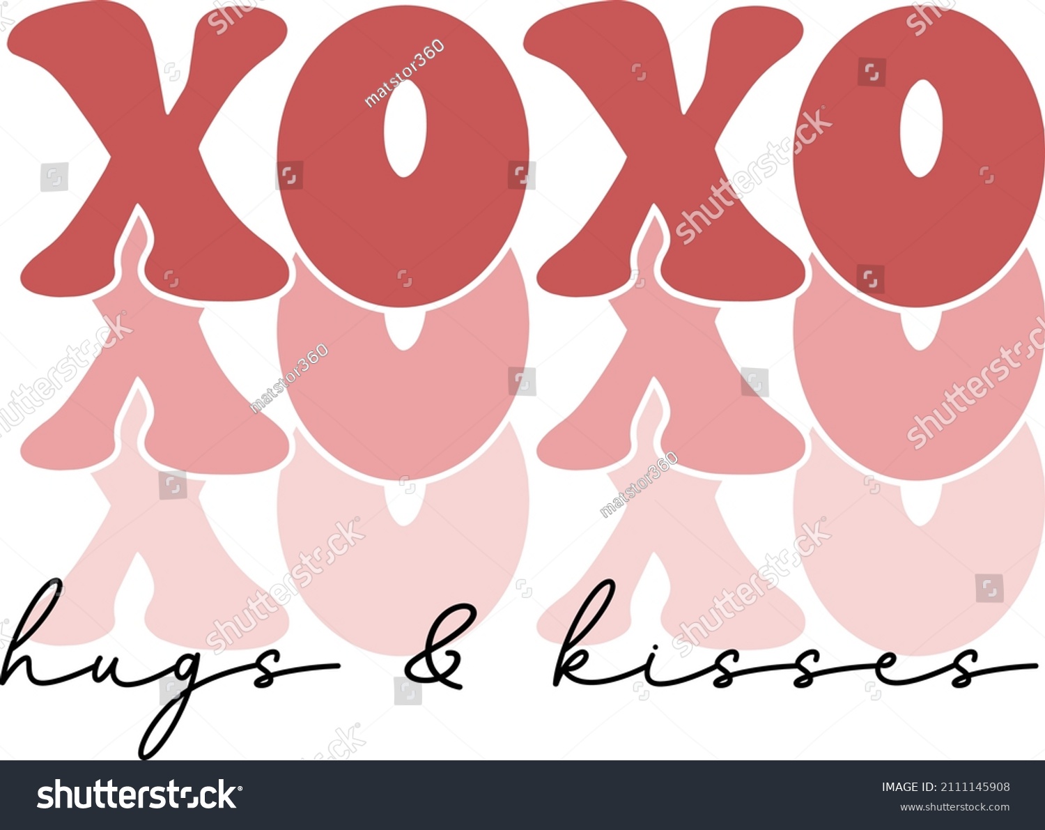 SVG of xoxo hugs  kisses t shirt design  svg