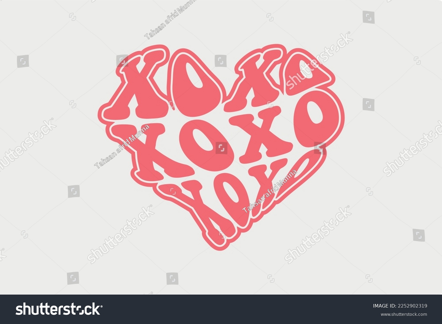 SVG of Xoxo SVG Valentine's Day typography quotes t shirt design svg