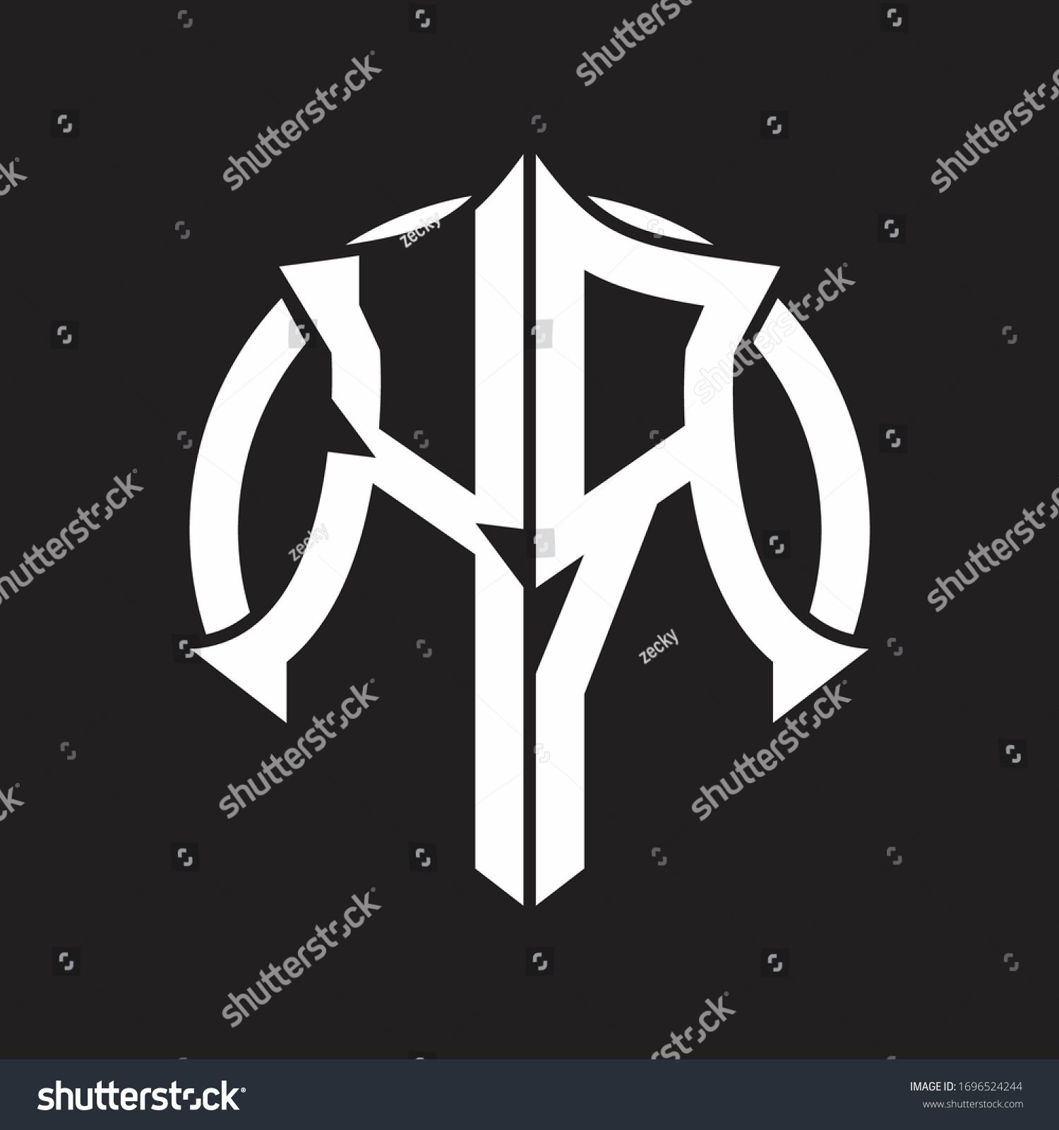 Xr Logo Monogram Emblem Circle Rounded Stock Vector (Royalty Free ...