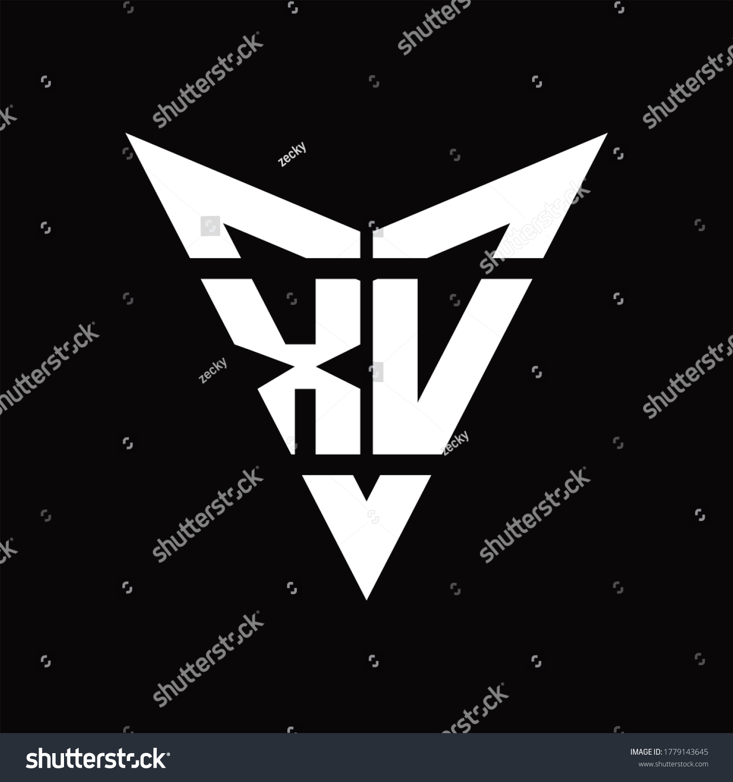 Xv Logo Monogram Back Drop Shape Stock Vector (Royalty Free) 1779143645 ...