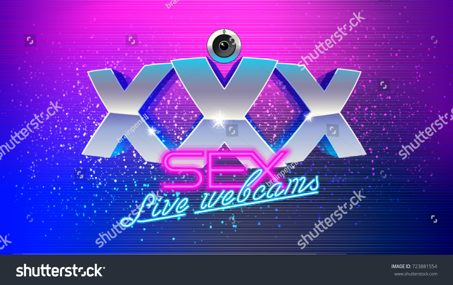 Xxx Sex Web Blinking Pink Neon Stock Vector Royalty Free