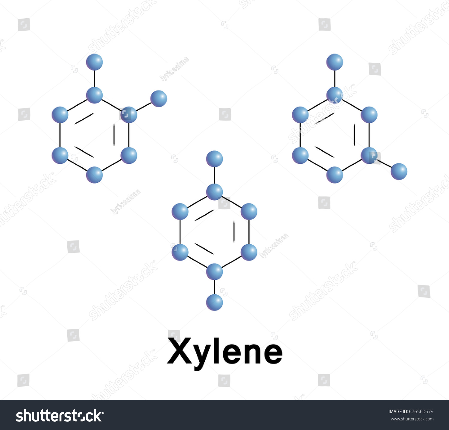 Xylenes Three Isomers Dimethylbenzene Combination Thereof Stock Vector ...