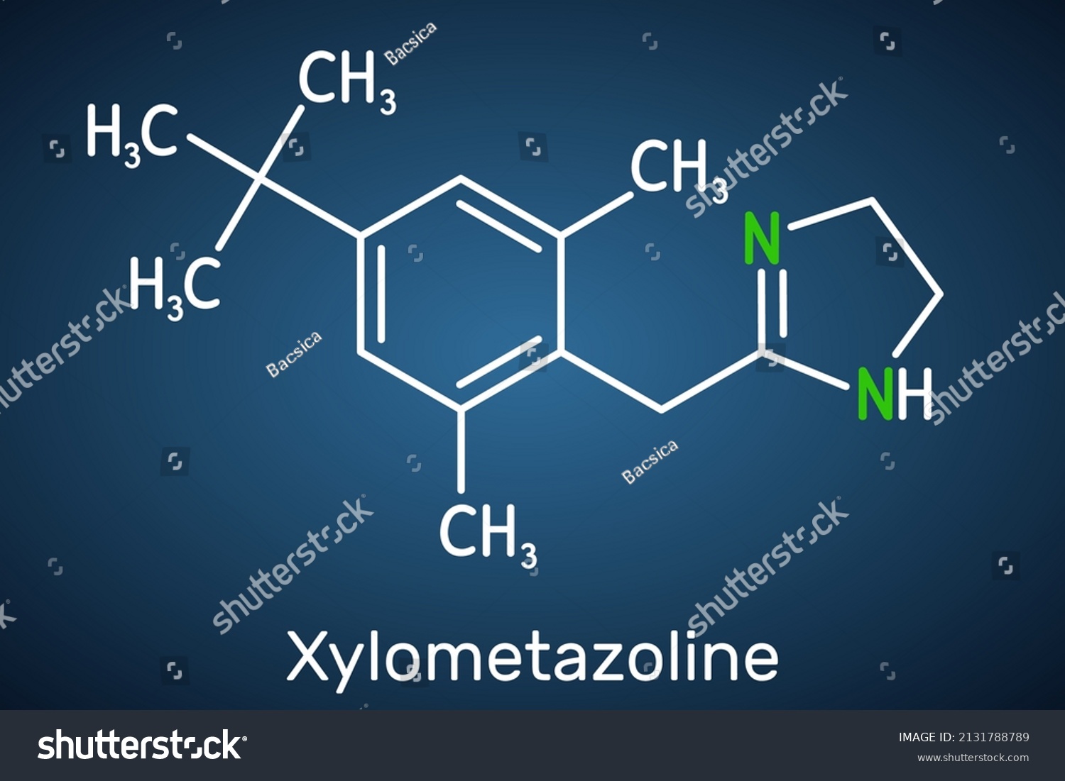 Xylometazoline Xylomethazoline Molecule Structural Chemical Formula ...