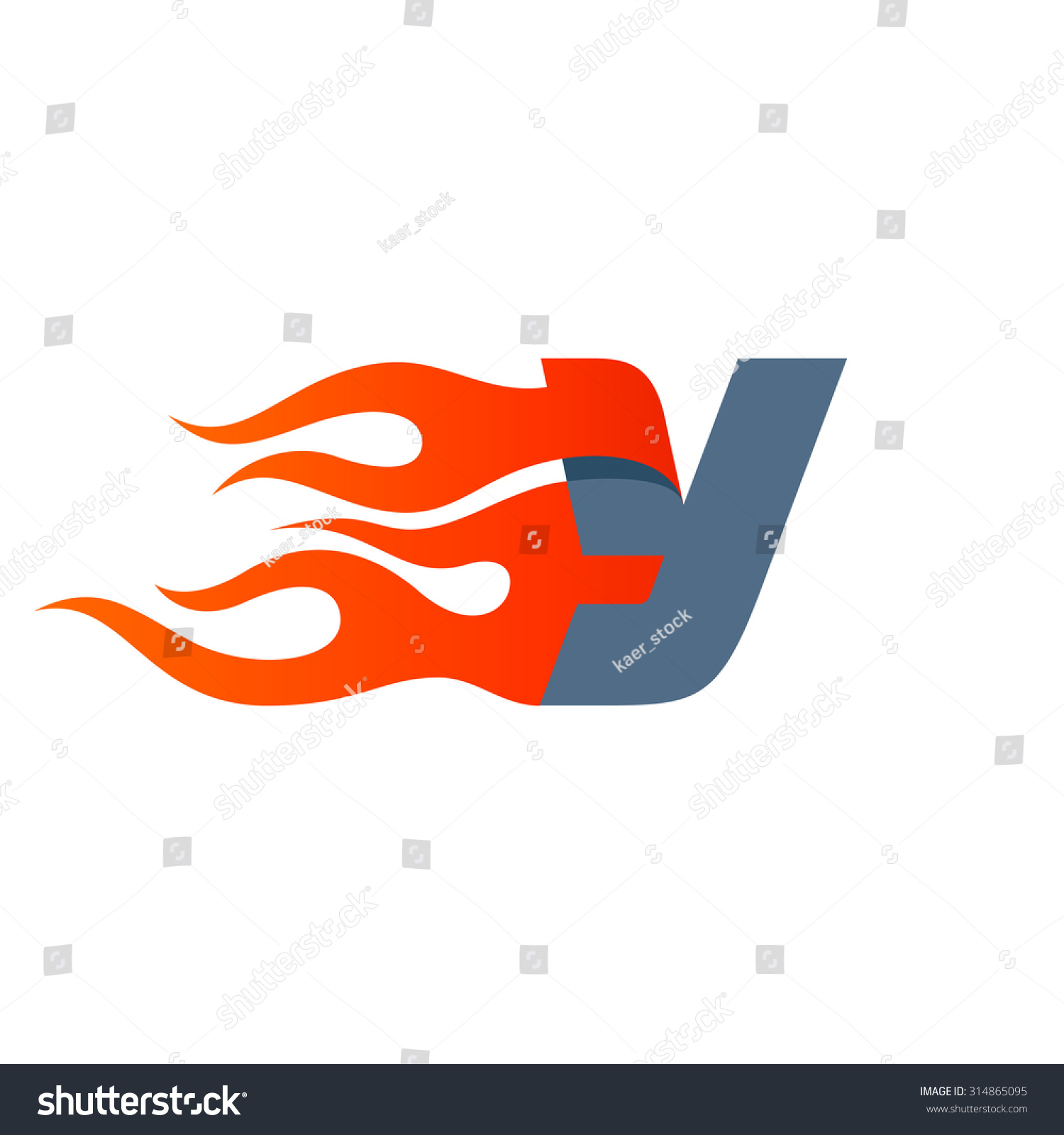 Y Letter Logo Design Template. Fast Fire Speed Vector Unusual Letter ...