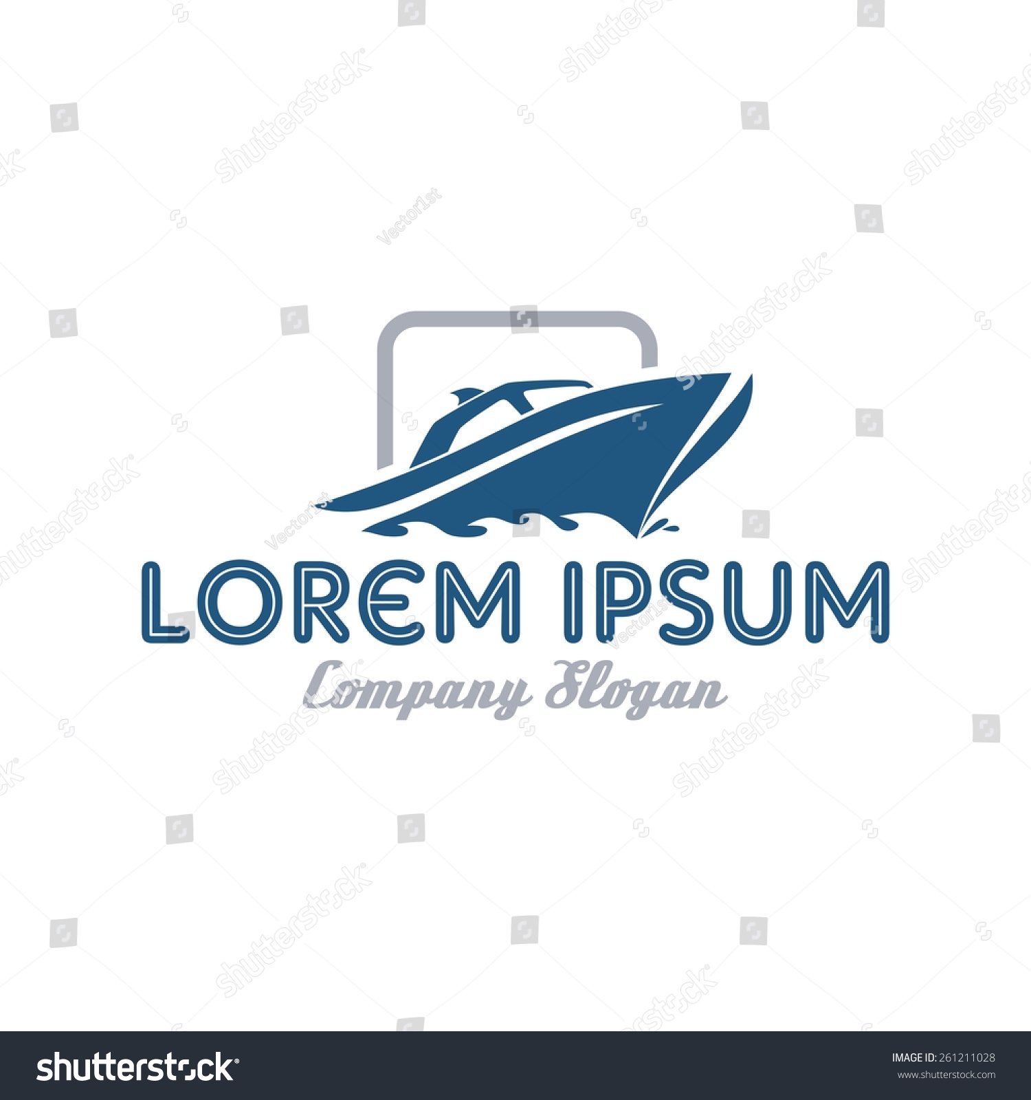 Yacht Boat Logo Template Stock Vector (Royalty Free) 261211028 ...