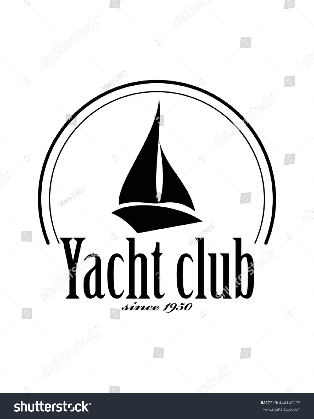 Yacht Club Emblem Vector Logo Templates Stock Vector (Royalty Free ...