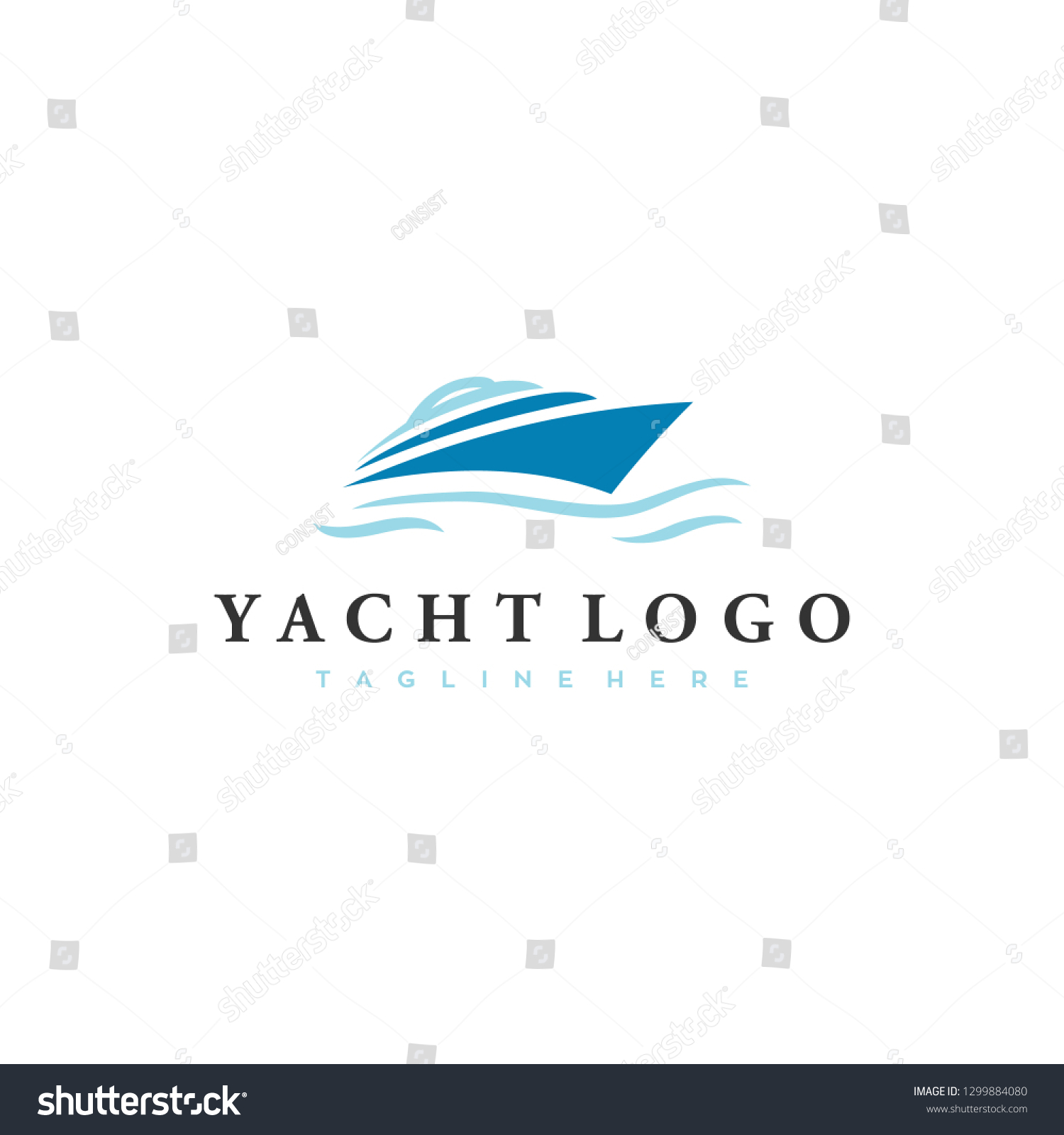 Yacht Logo Design Stock Vector (royalty Free) 1299884080 