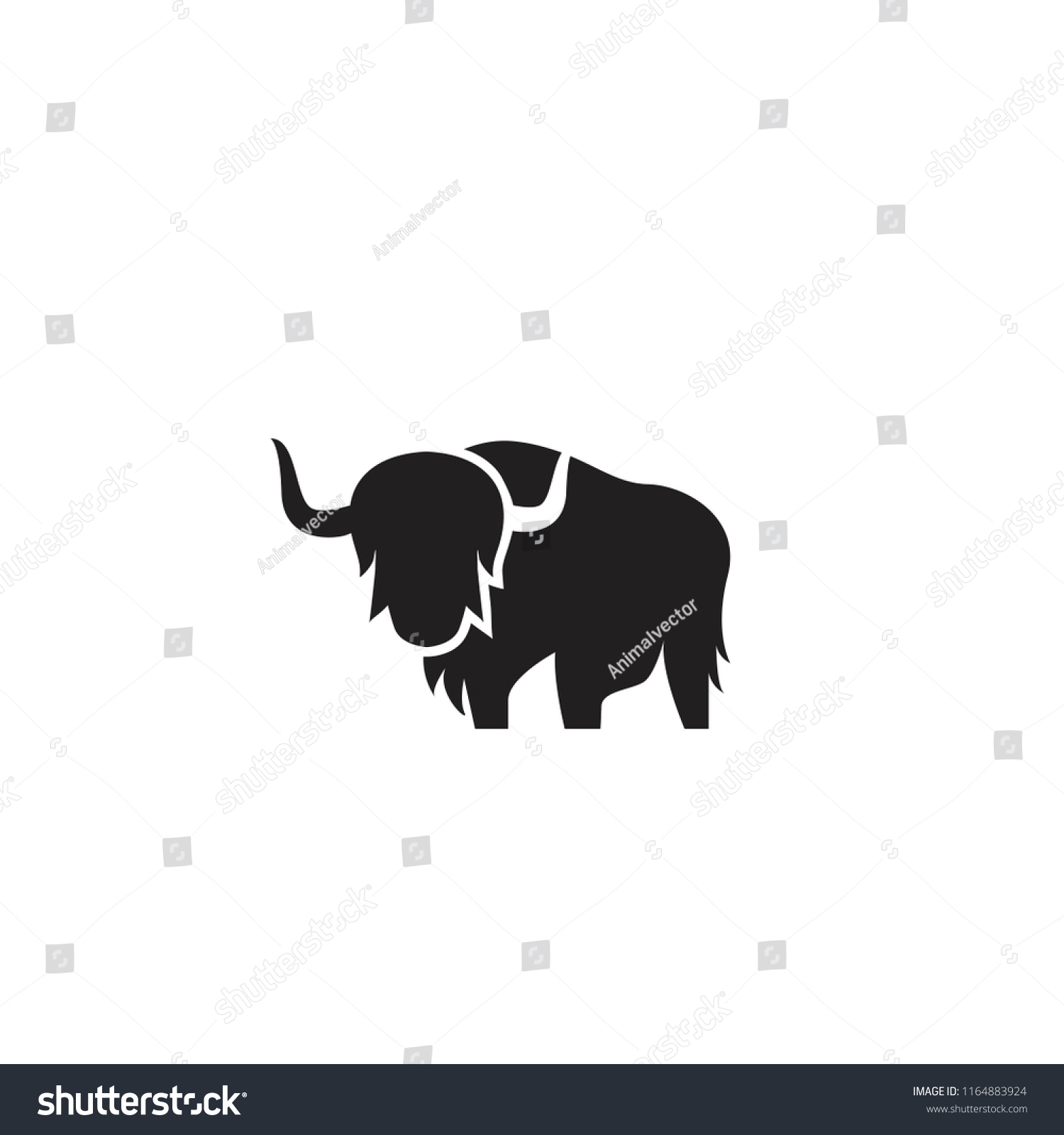 Yak Logo Icon Design Stock Vector (Royalty Free) 1164883924