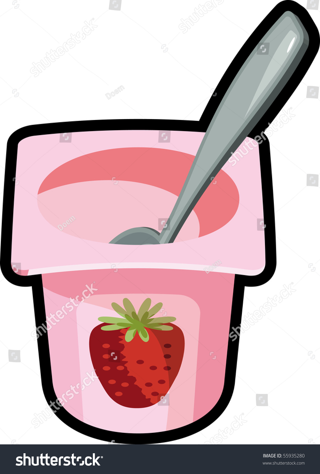 Yaourt Strawberry Stock Vector Royalty Free