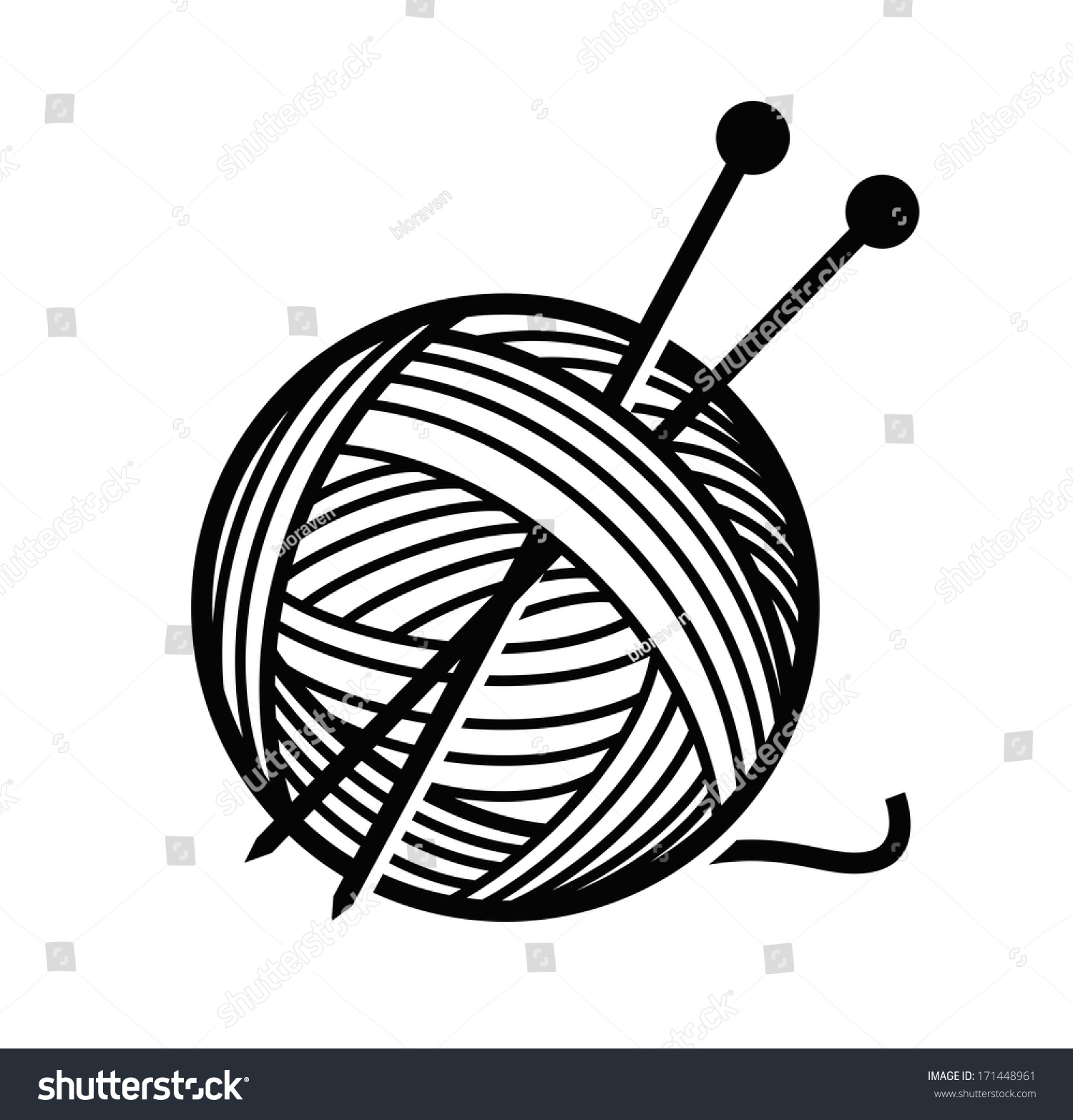 La logia delle comunicazioni  - Pagina 2 Stock-vector-yarn-and-needles-171448961