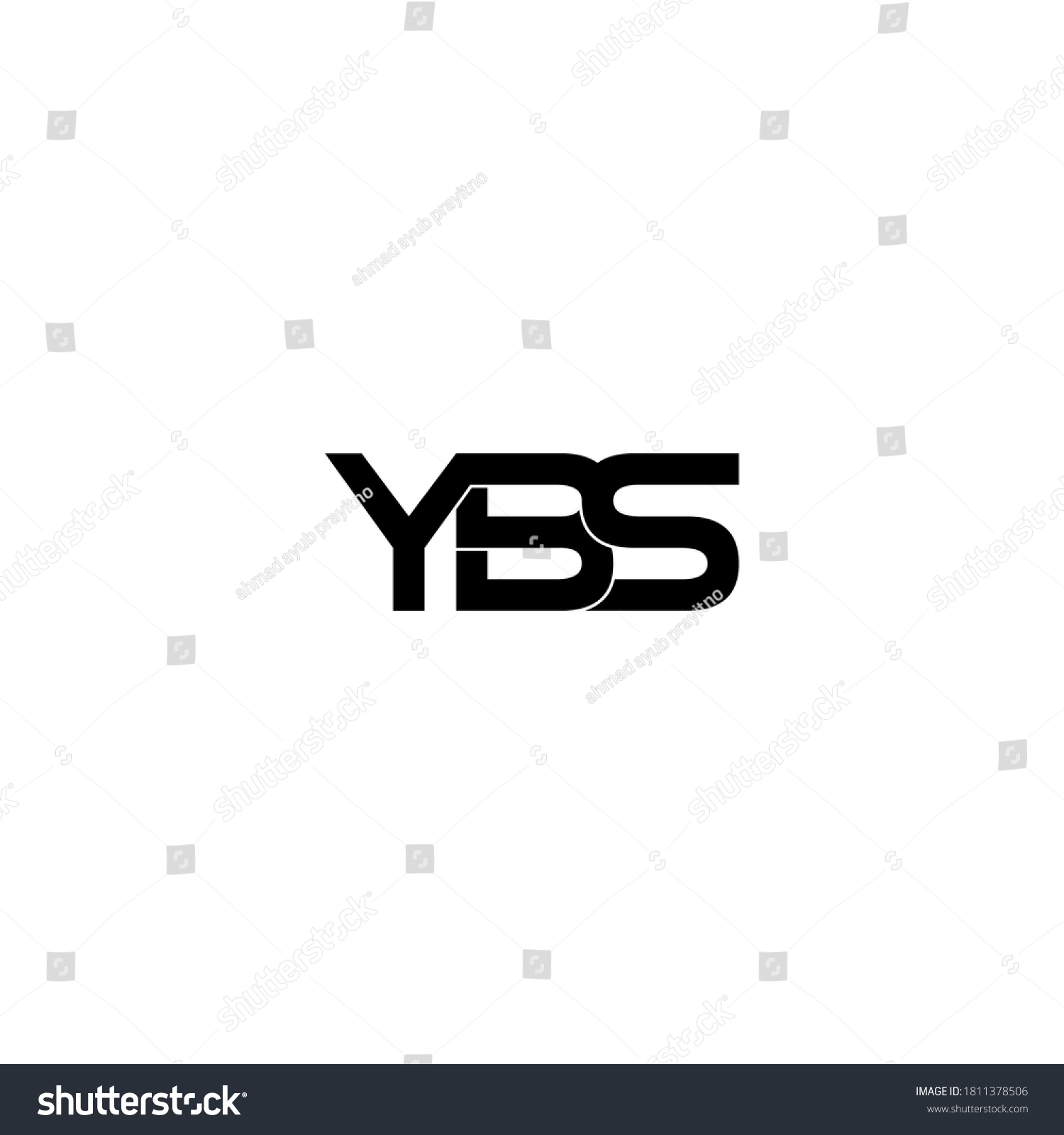 SVG of ybs letter original monogram logo design svg
